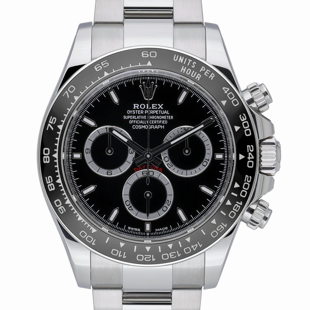 Rolex Daytona 126500LN with black dial and oystersteel case