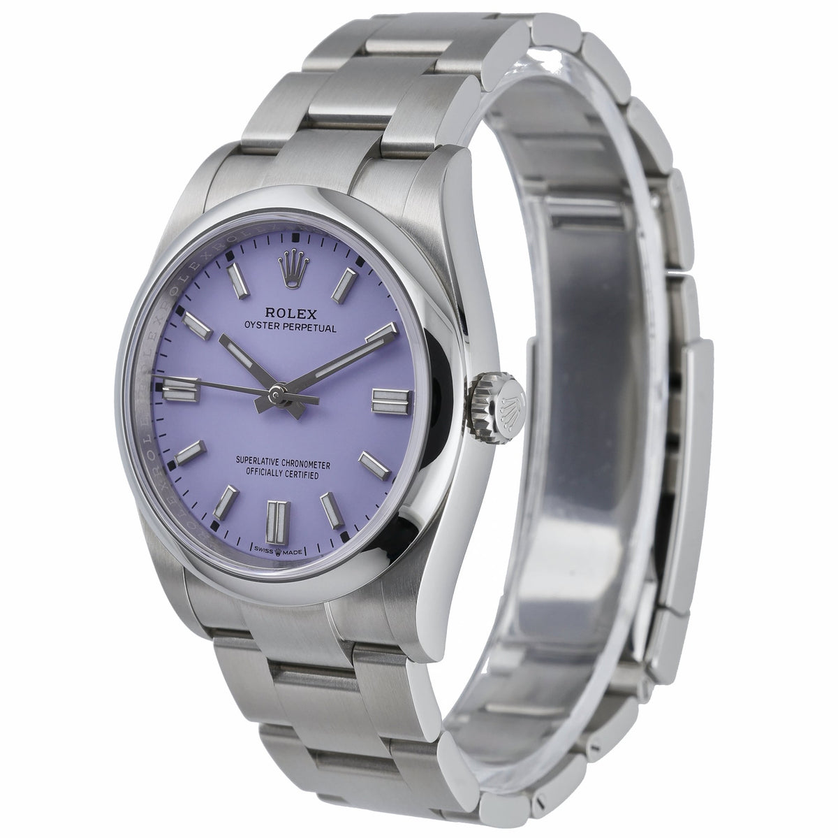 Rolex Oyster Perpetual 126000 with lavender dial and oystersteel case - product image 3