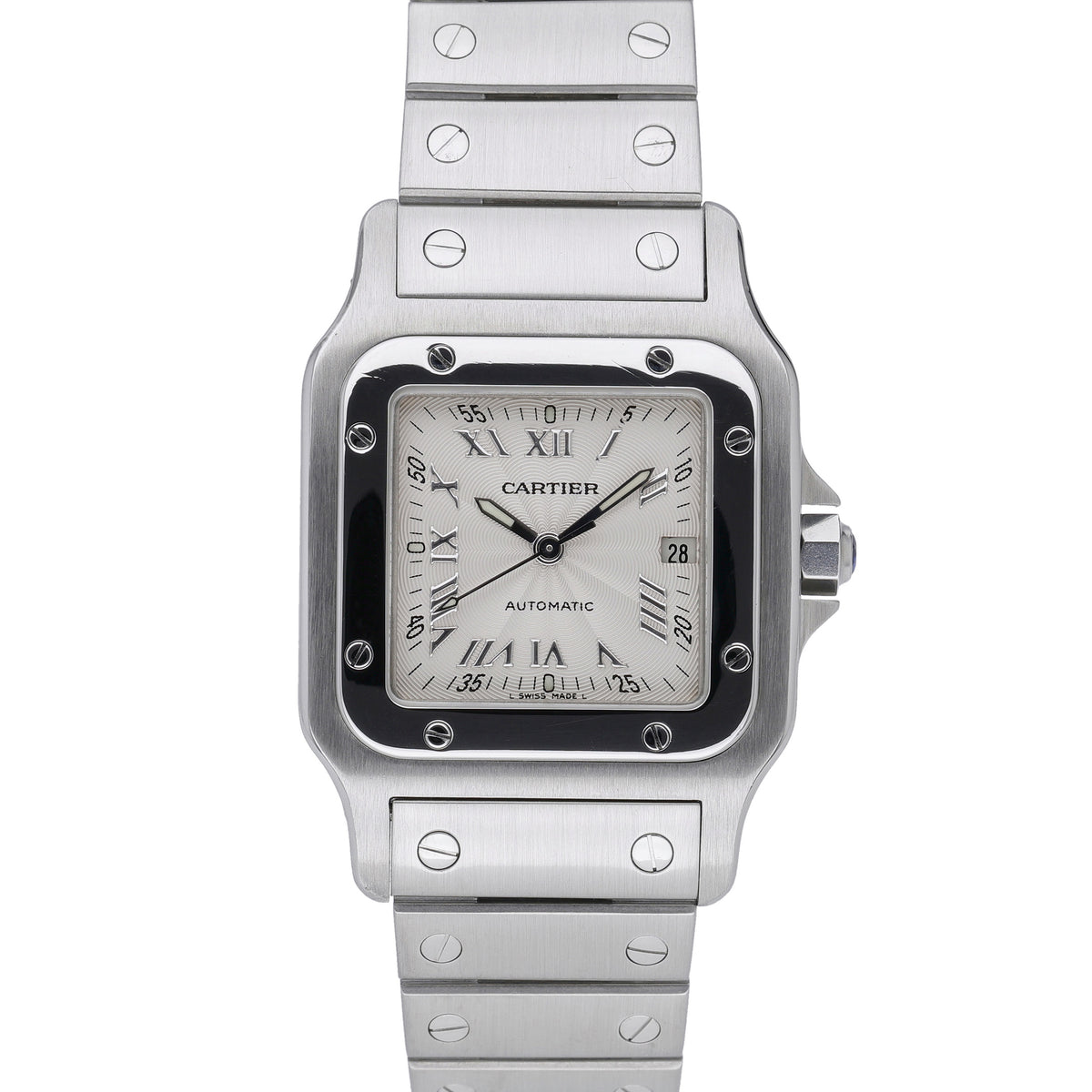 Cartier Santos Galbee 2319 with silver dial and steel case