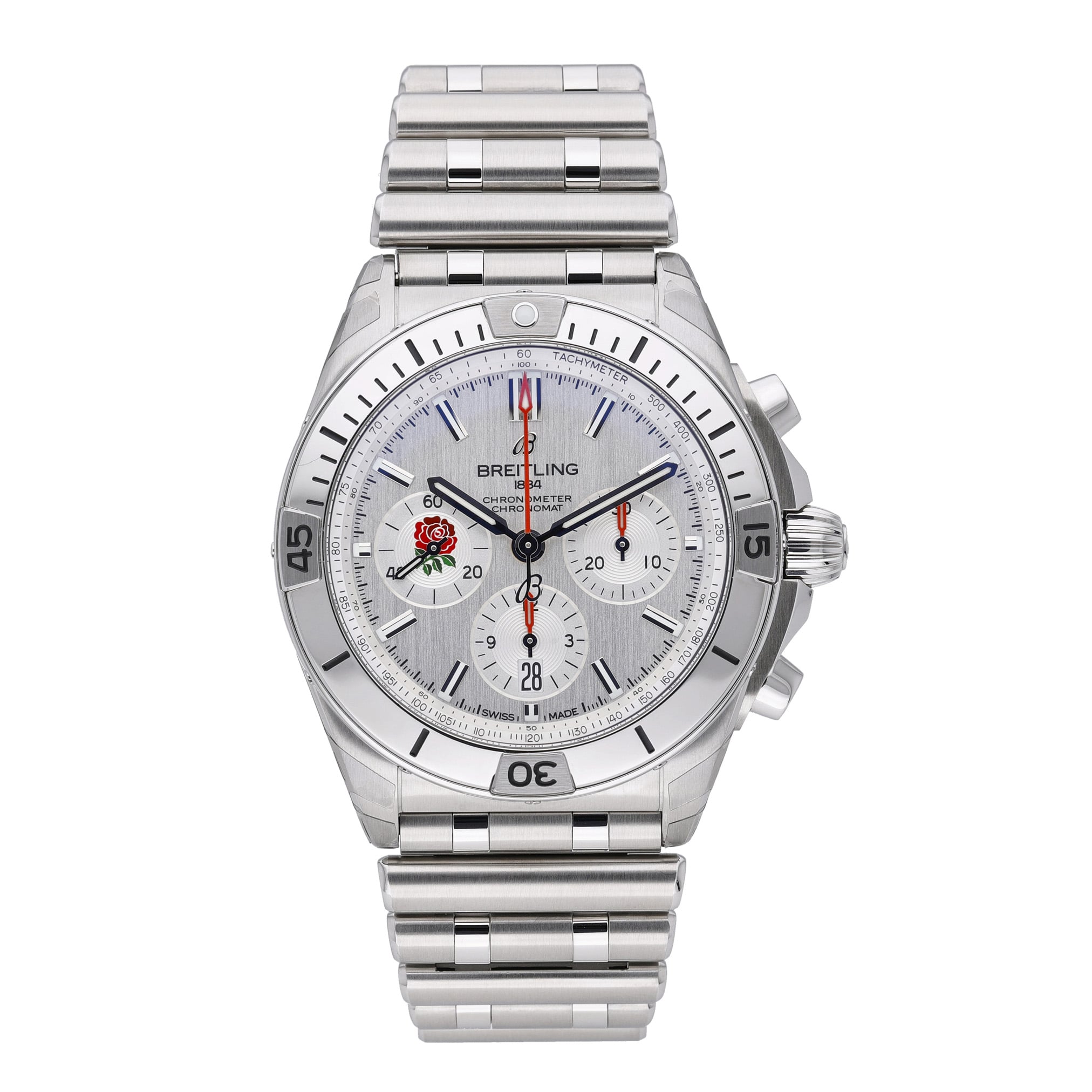 Breitling Six Nations England Limited Edition AB0134 with silver dial and steel case - product image 2