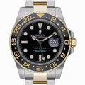 Rolex GMT-Master 116713LN with black dial and steel & yellow gold case
