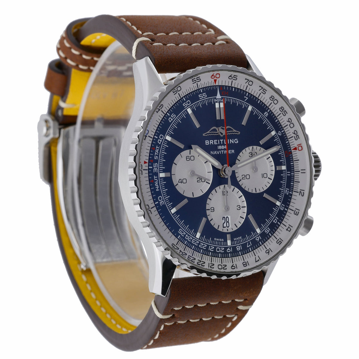 Breitling Navitimer 1 Chronograph GMT 46 AB0137211C1P1 with blue dial and steel case - product image 4