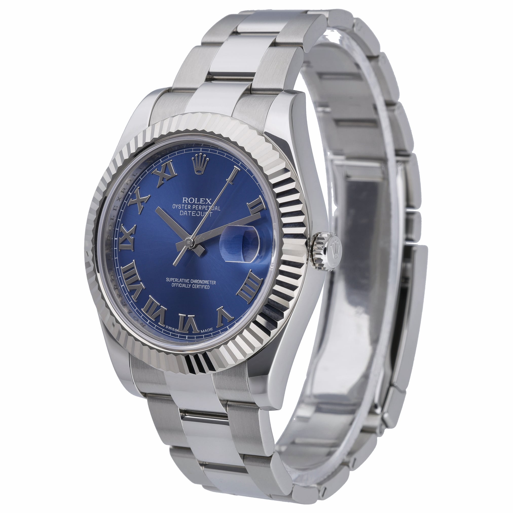 Rolex Datejust II 116334 with blue dial and steel & white gold case - product image 3
