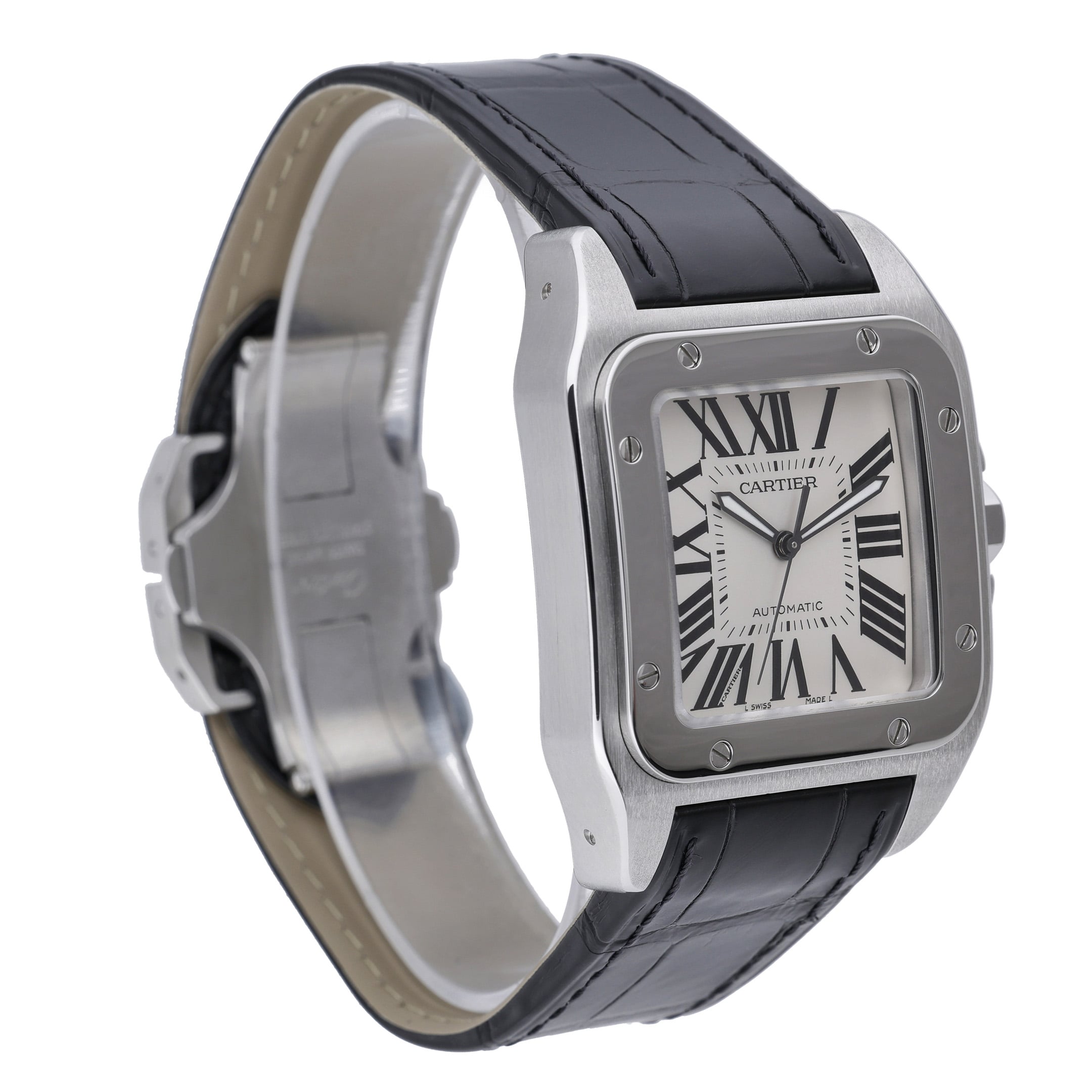 Cartier Santos 100 2656 with white dial and steel case - product image 4