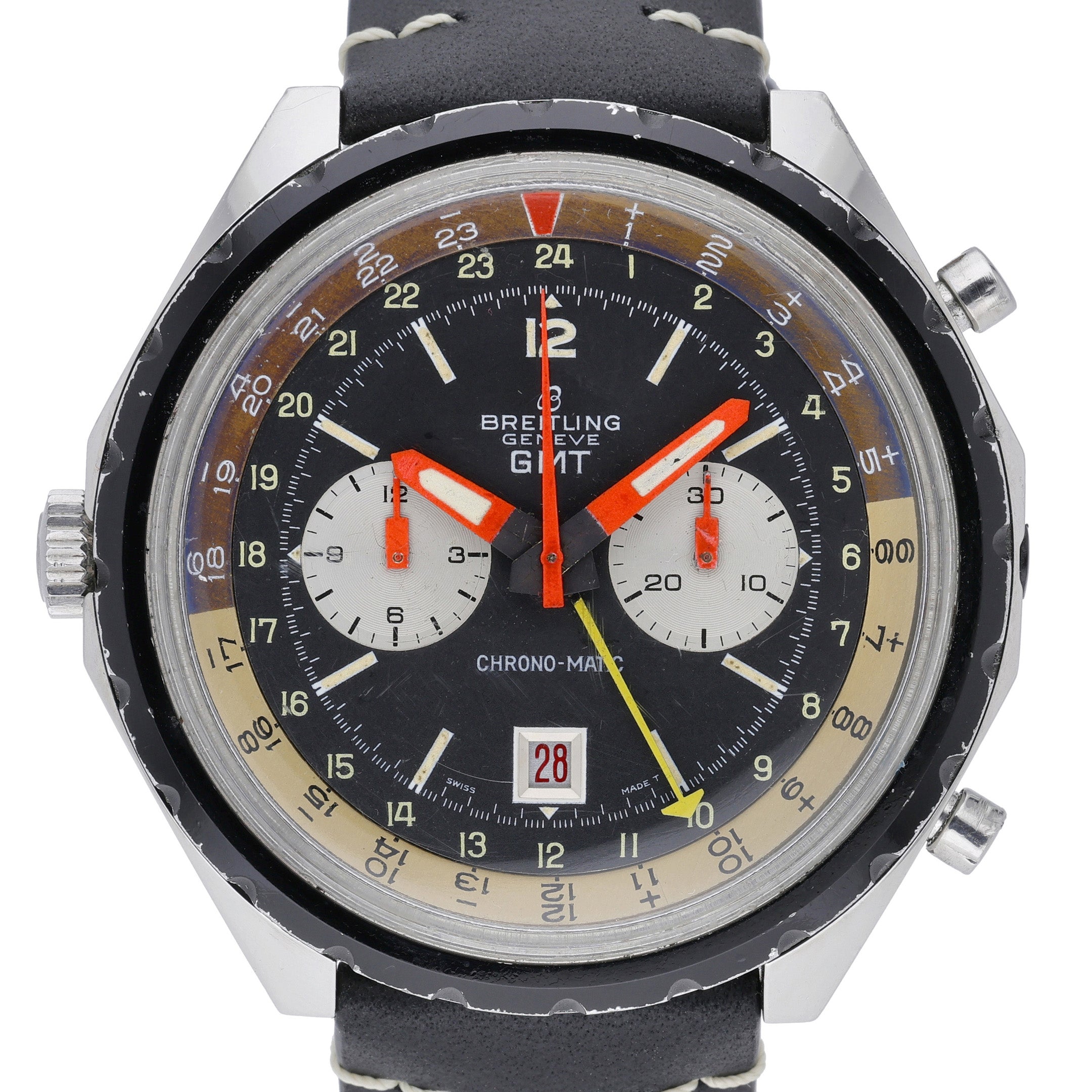 Breitling Chrono-Matic 2115 with black dial and steel case