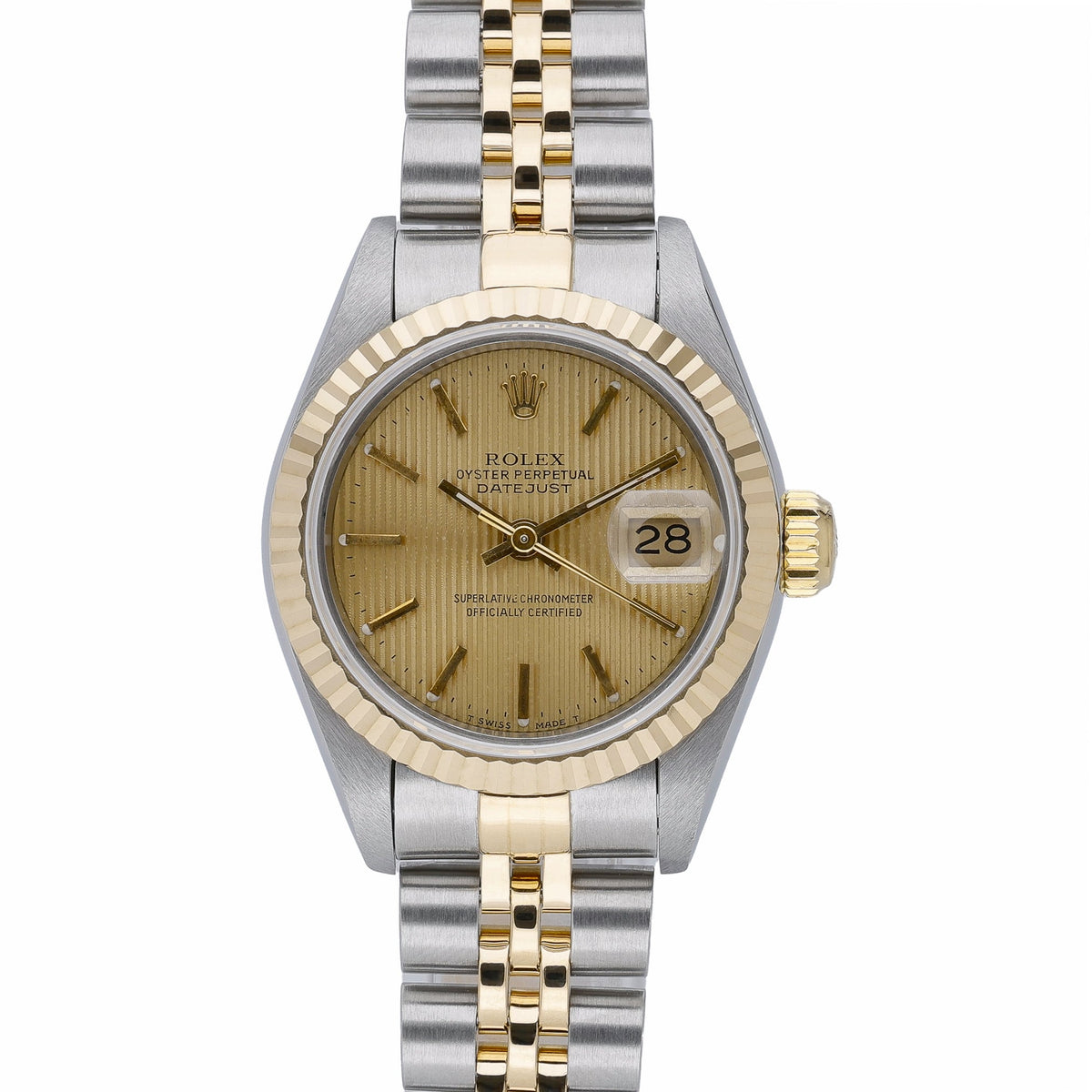 Rolex Datejust 69173 with champagne dial and steel & yellow gold case