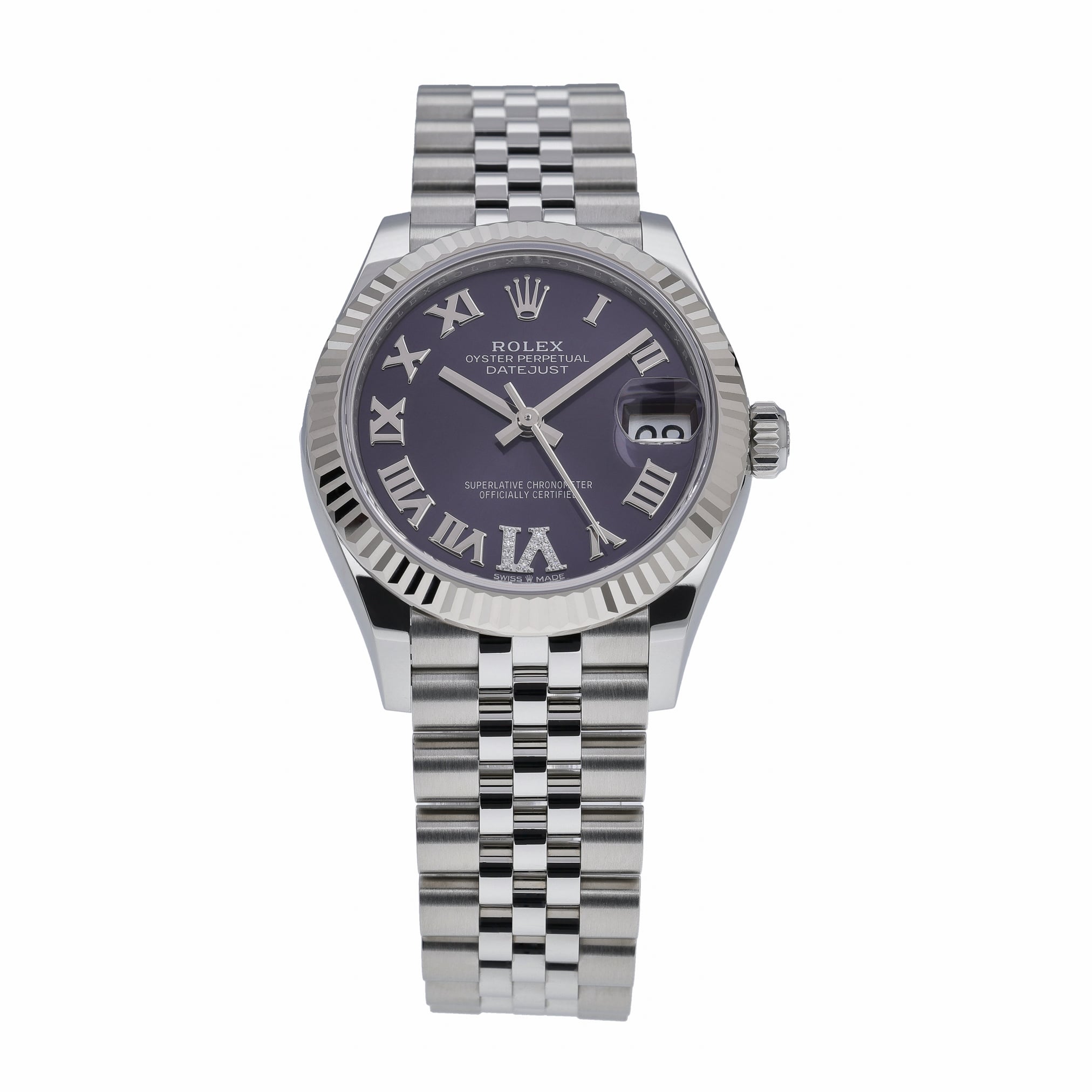 Rolex Datejust 31 278274 with aubergine set with diamonds dial and steel & white gold case - product image 2