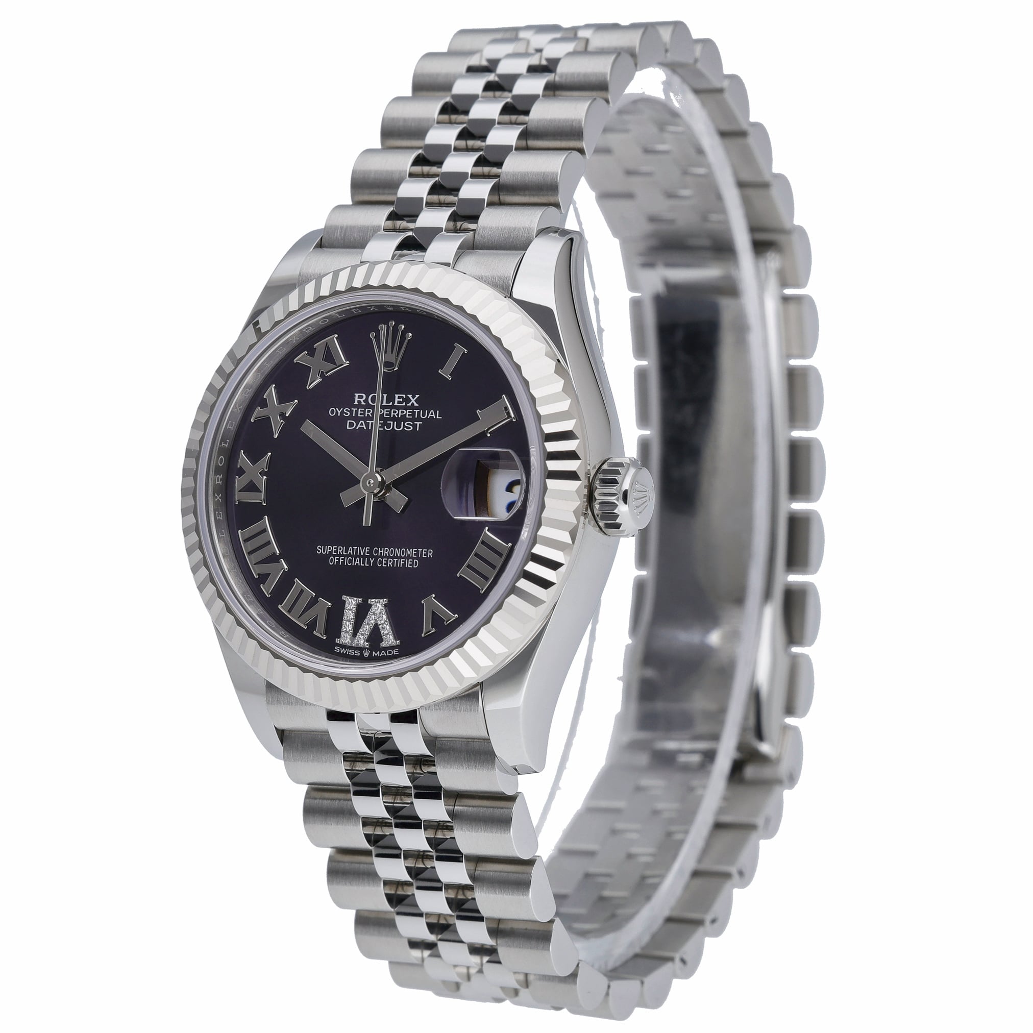 Rolex Datejust 31 278274 with aubergine set with diamonds dial and steel & white gold case - product image 3
