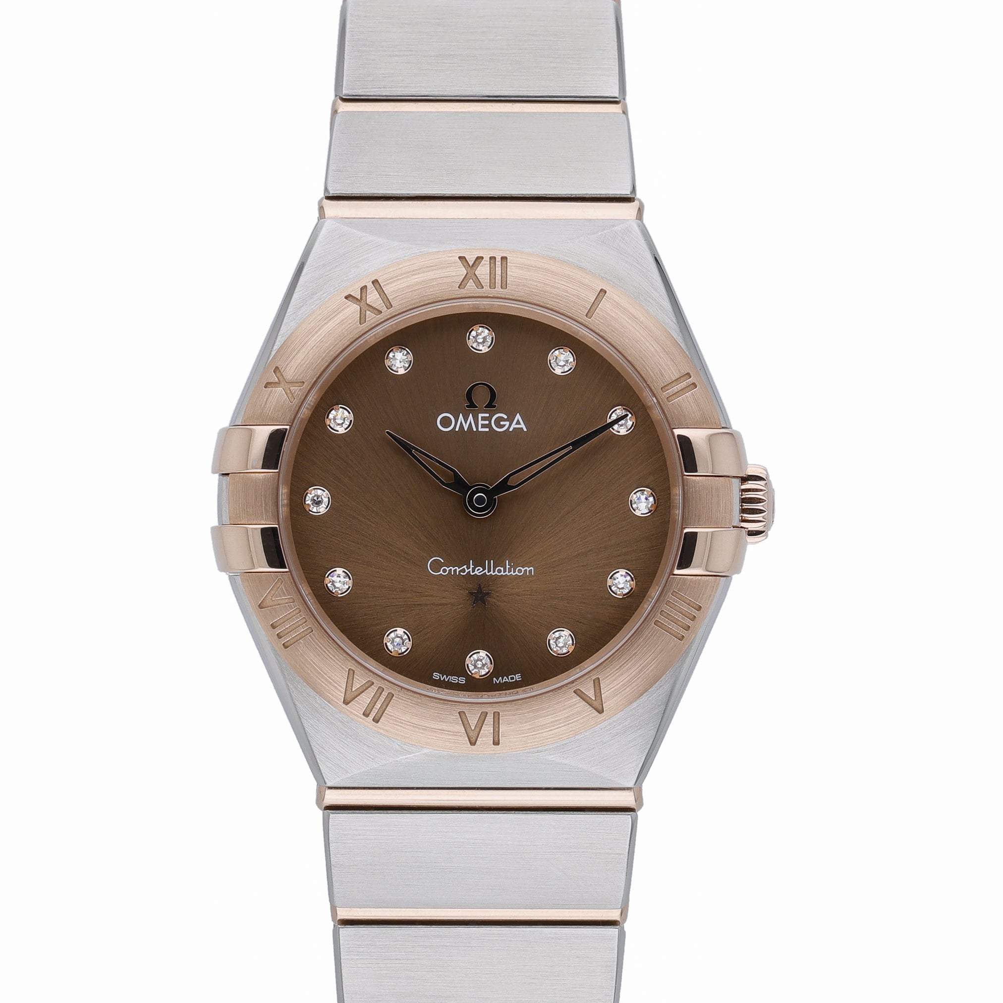 Omega Constellation 131.20.28.60.63.001 with brown dial and steel & rose gold case