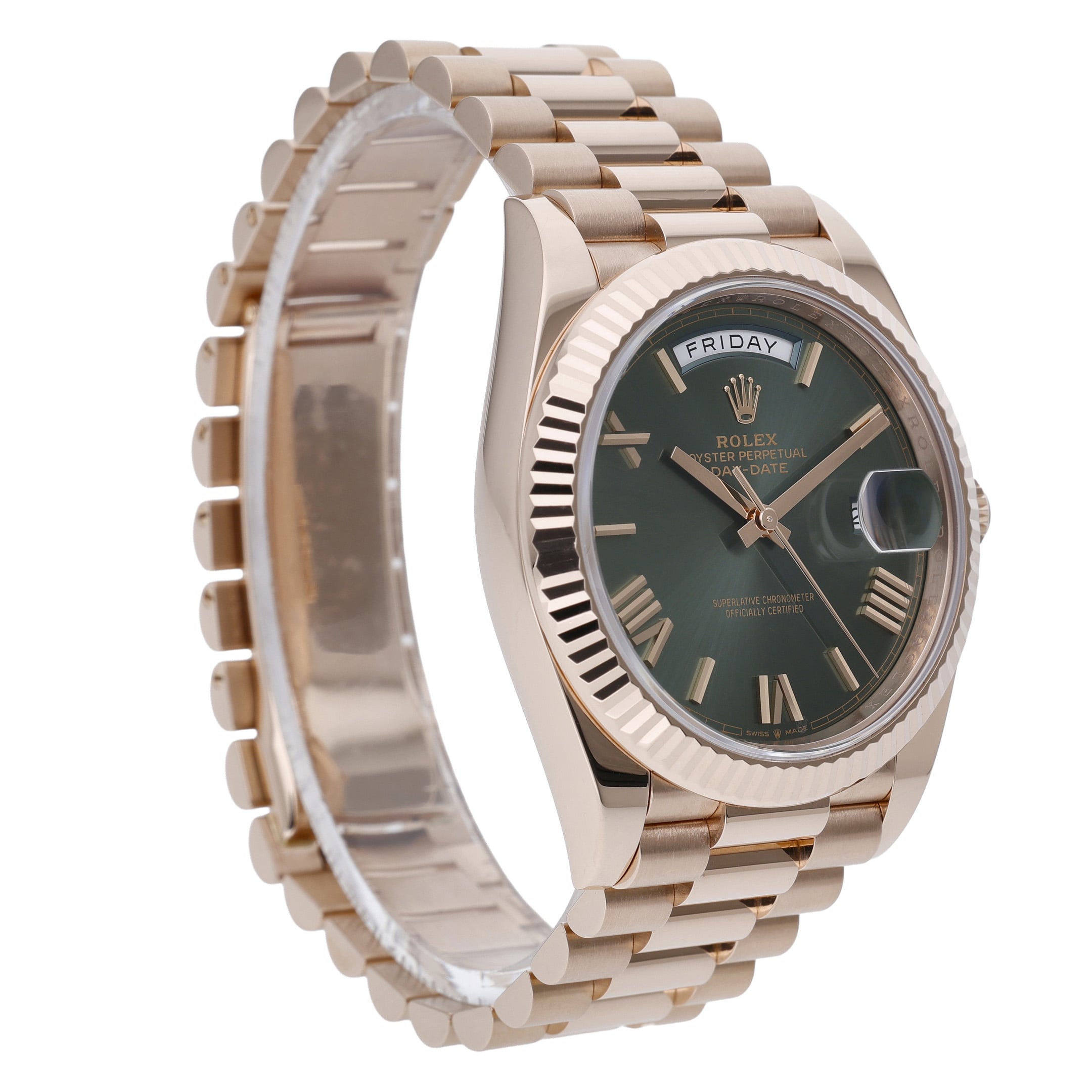 Rolex Day-Date 40 228235 with olive dial and 18ct rose gold case - product image 4