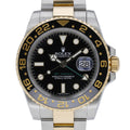 Rolex GMT-Master 116713LN with black dial and steel & yellow gold case