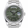 Rolex Day-Date 40 228236 with olive dial and platinum case