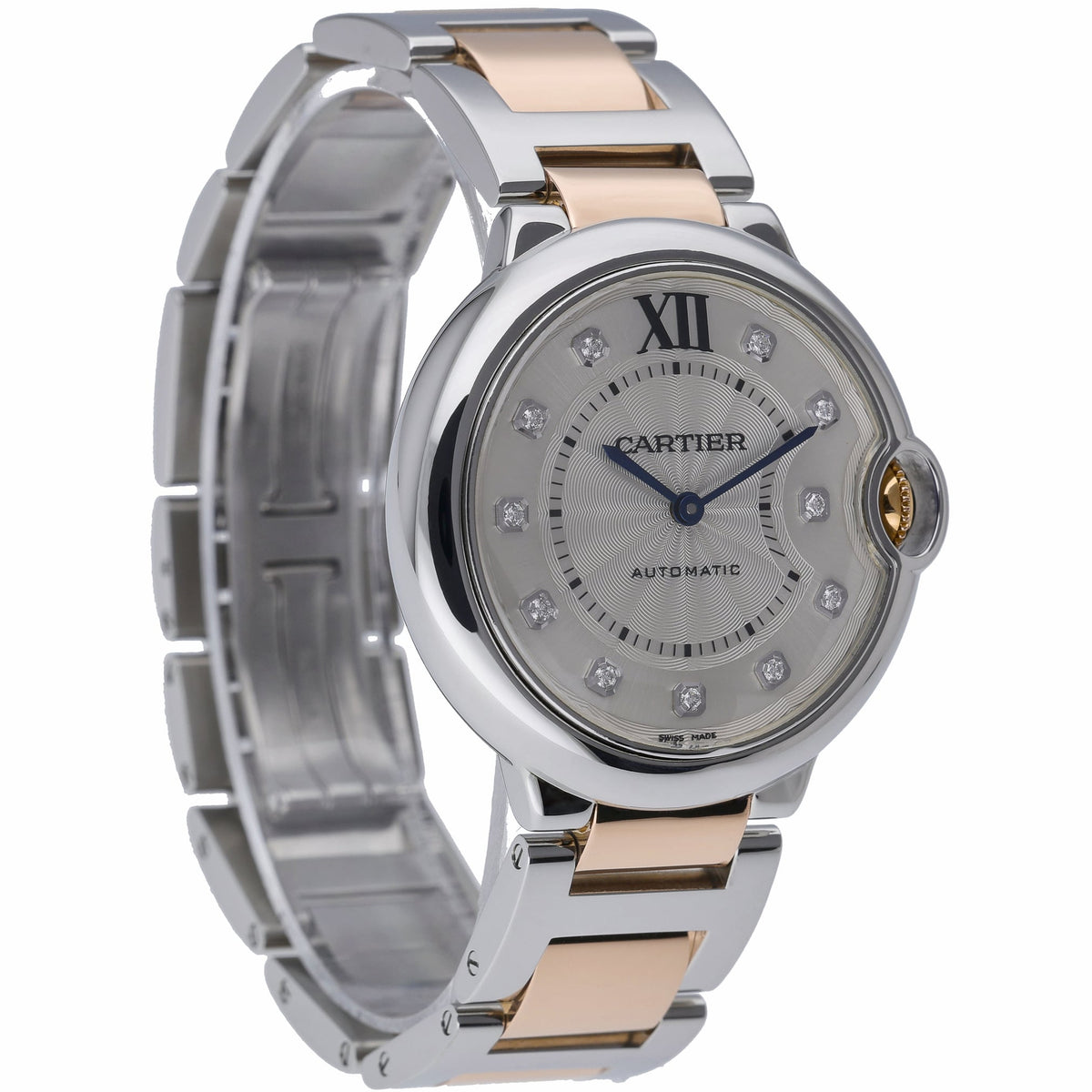 Cartier Ballon Bleu 3284 with silver dial and steel & rose gold case - product image 4