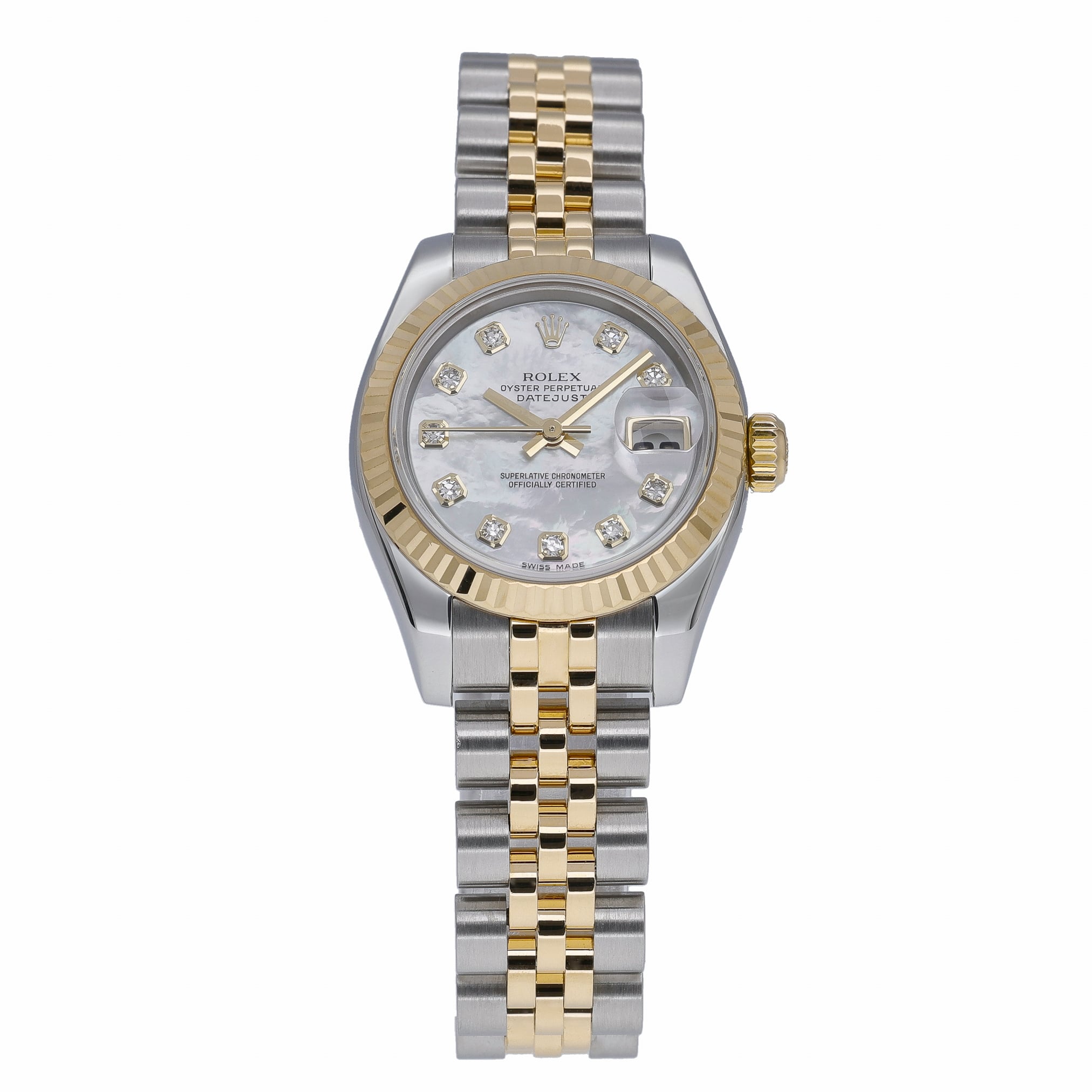 Rolex Datejust 26 179173 with white mop dial and steel & yellow gold case - product image 2