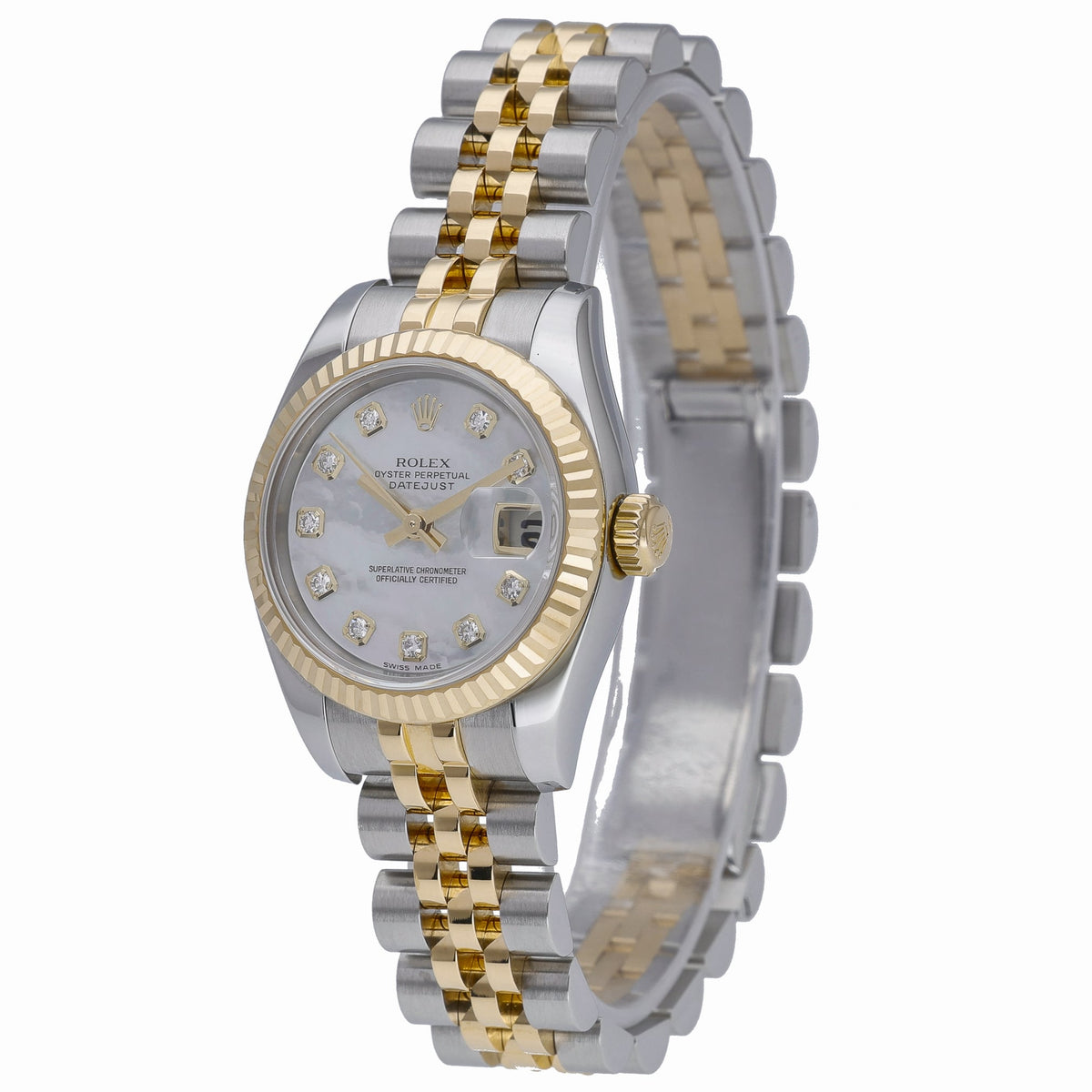 Rolex Datejust 26 179173 with white mop dial and steel & yellow gold case - product image 3