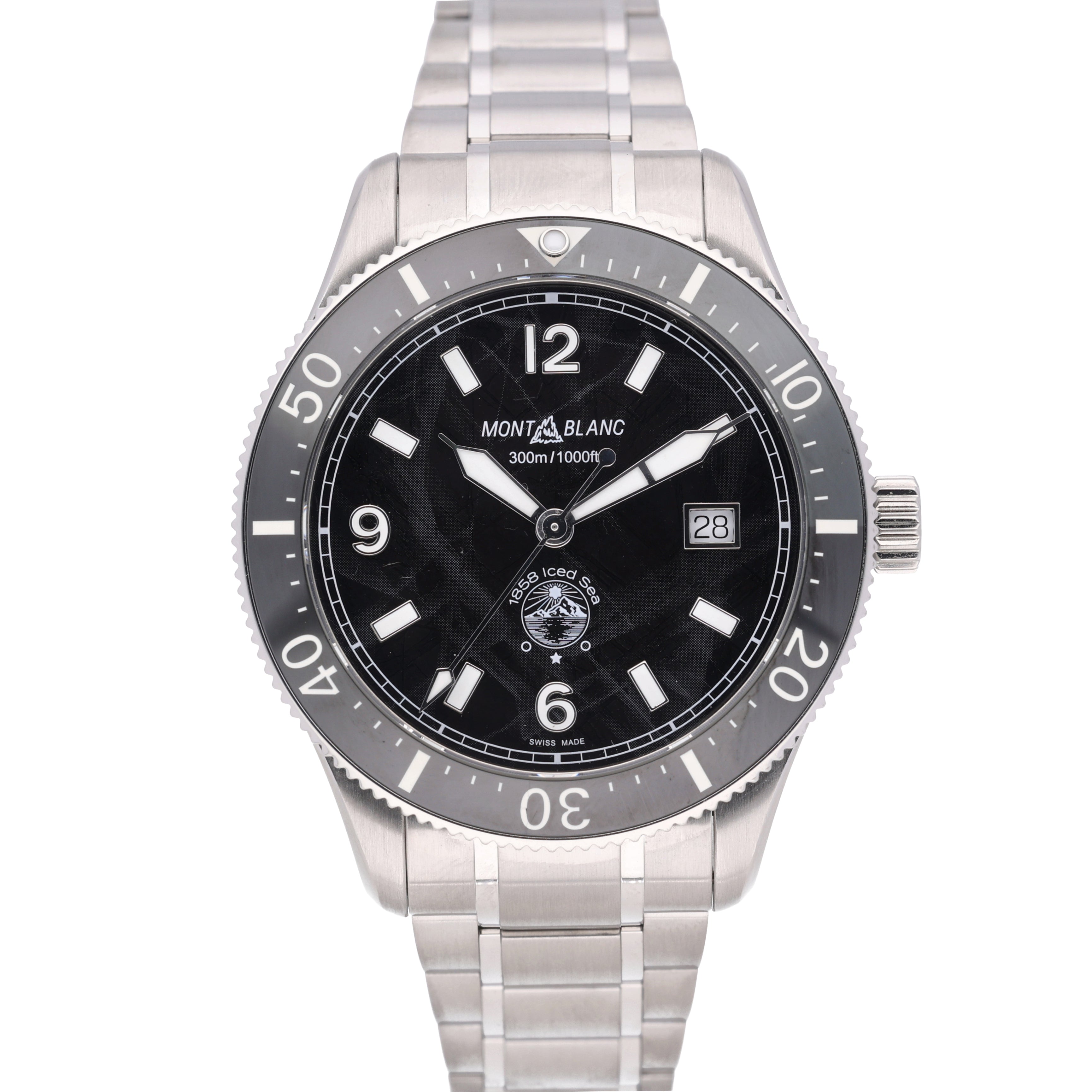 Montblanc 1858 Iced Sea Automatic Date 129372 with black dial and steel case - product image 4