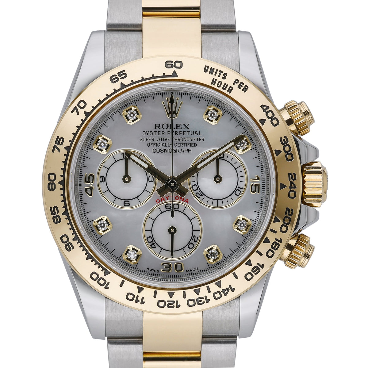 Rolex Daytona 116503 with mop diamond dial dial and steel & yellow gold case