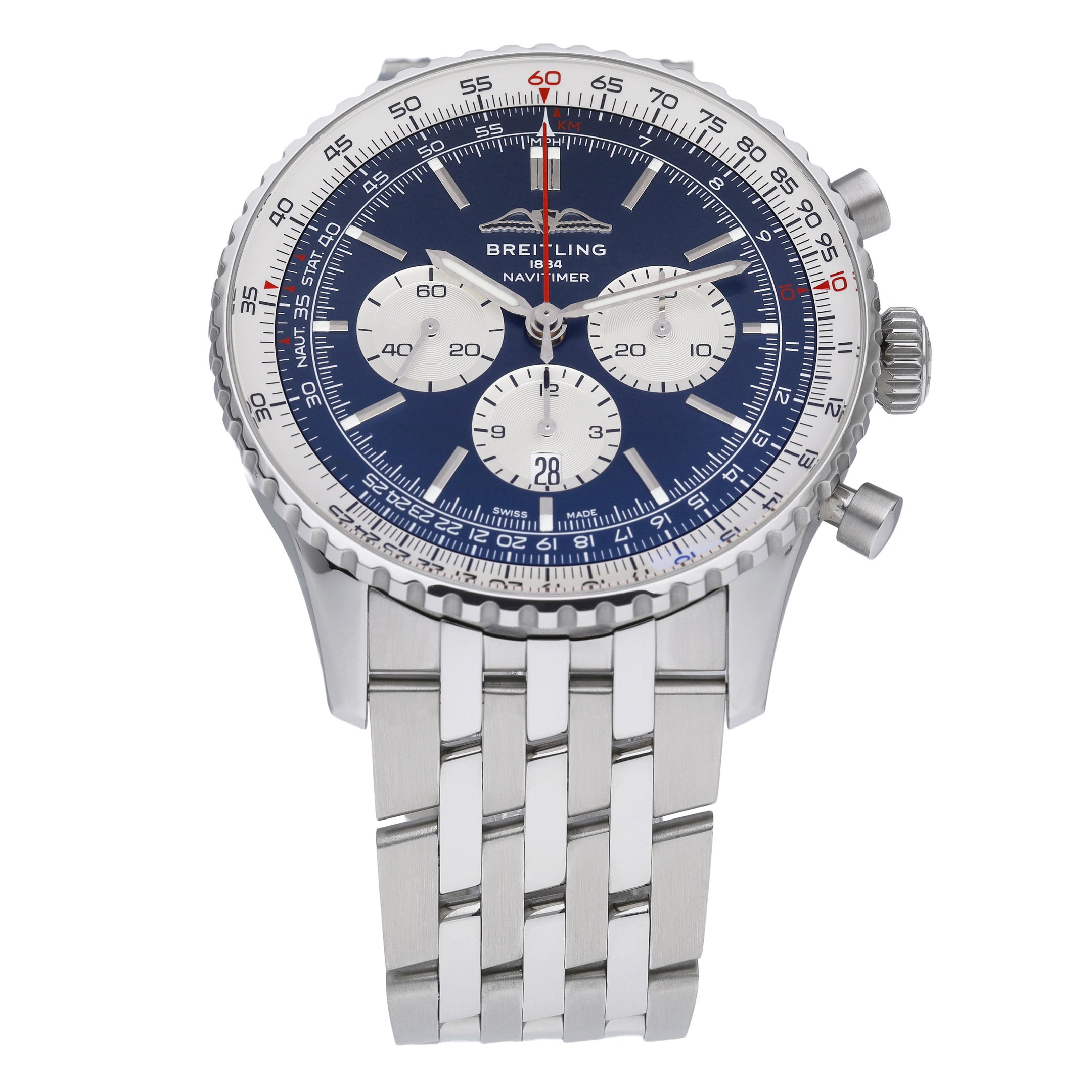Breitling Navitimer 1 B01 Chronograph 46 AB0137211C1A1 with blue dial and steel case - product image 3