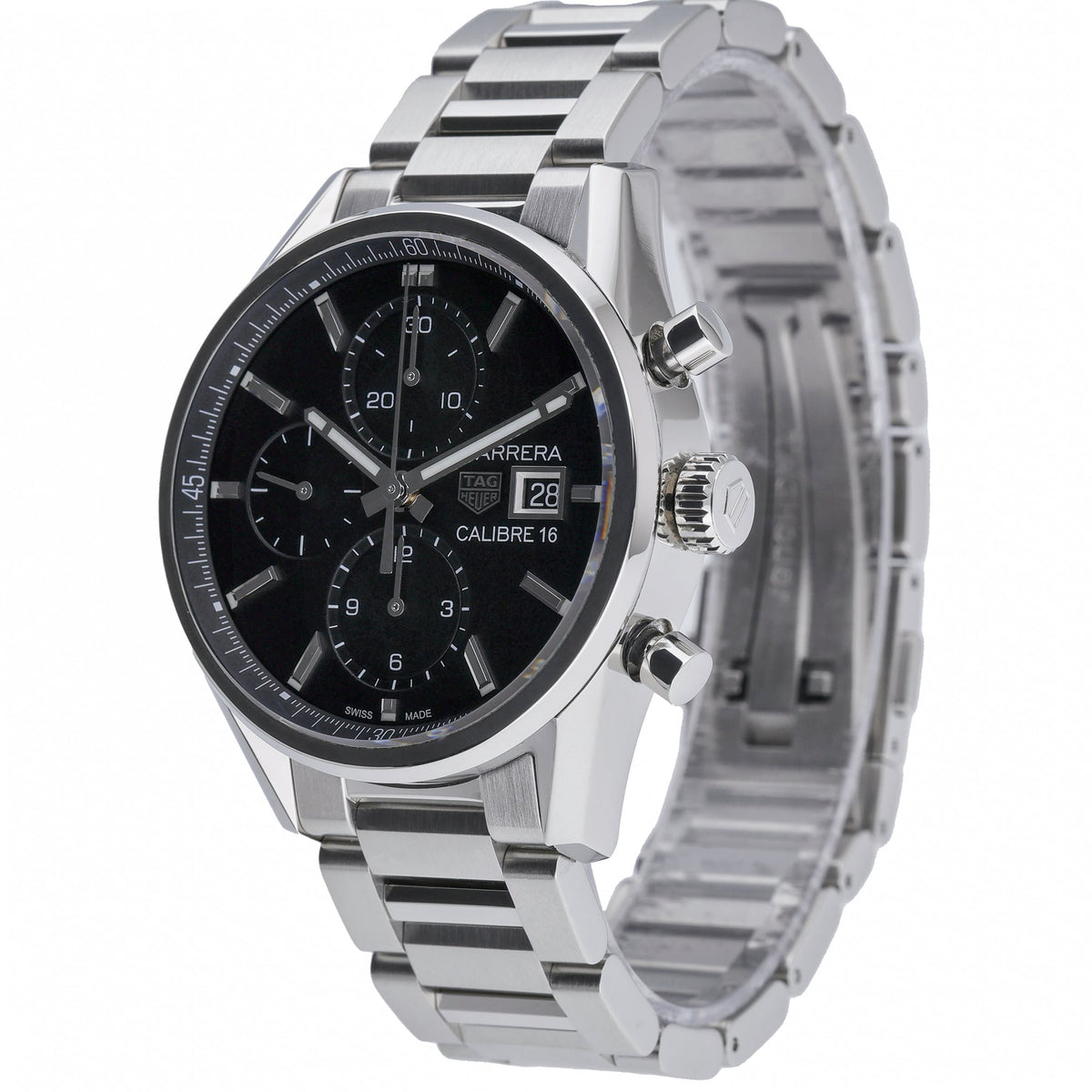 Tag Heuer Calibre 16 CBK2110 with black dial and steel case - product image 3