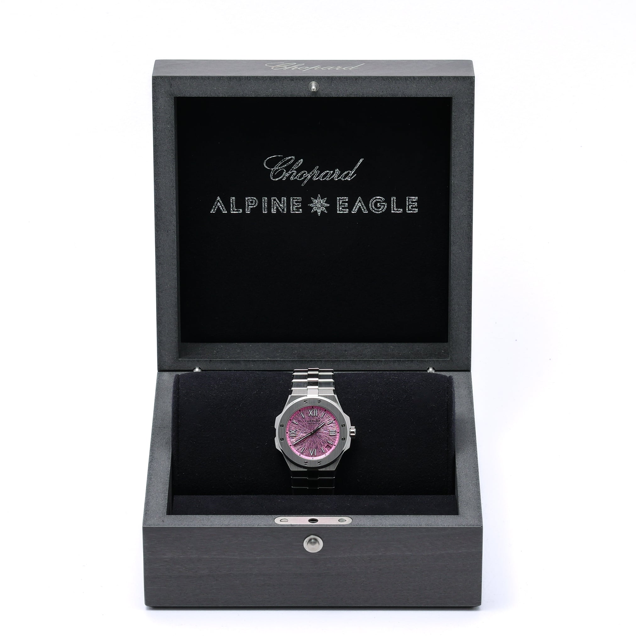 Chopard Alpine Eagle 298600-3022 with pink dial and steel case