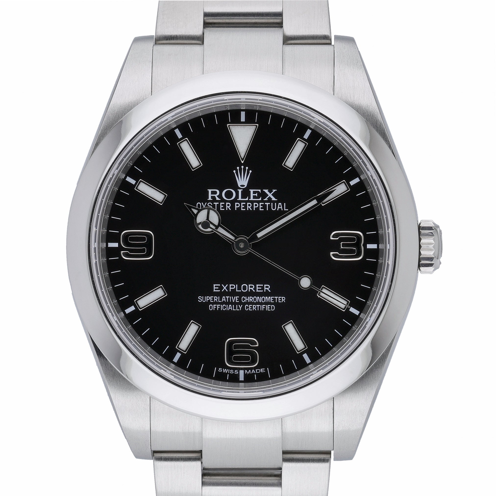 Rolex Explorer 214270 with black dial and oystersteel case