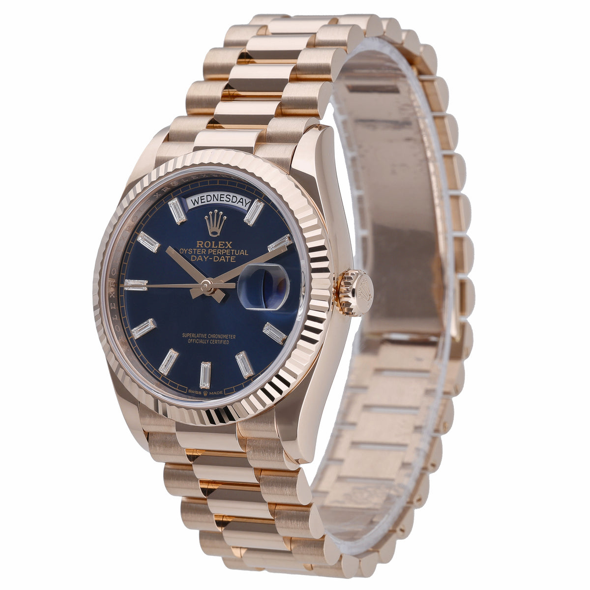 Rolex Day-Date 36 128235 with blue dial and 18ct rose gold case - product image 3