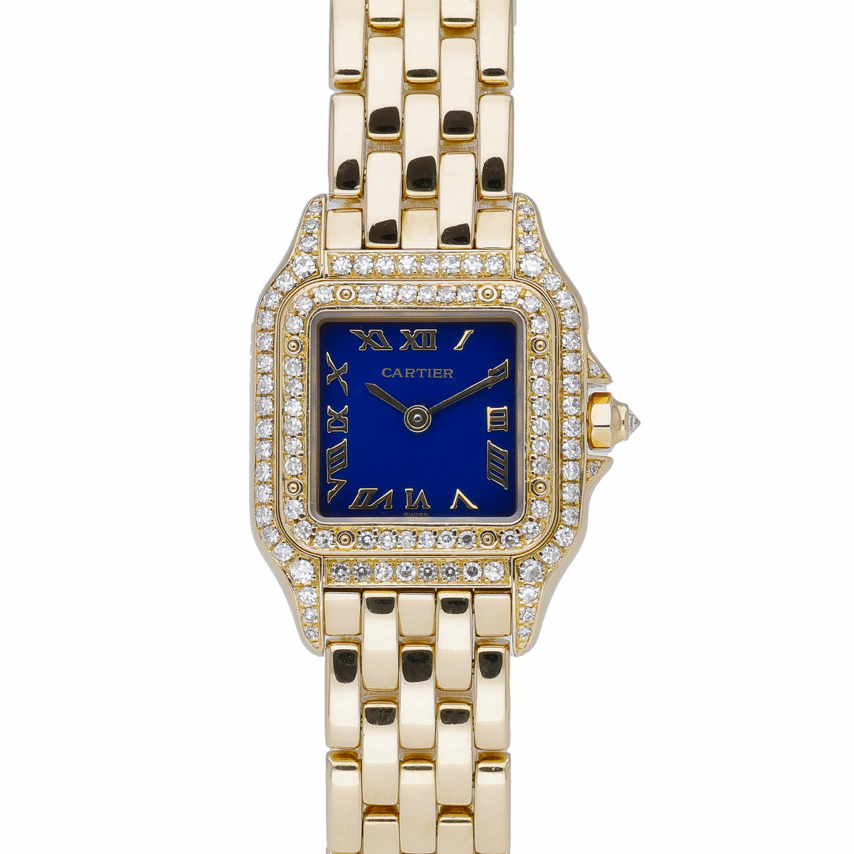 Cartier Panthère 8057915 with blue dial and 18ct yellow gold case