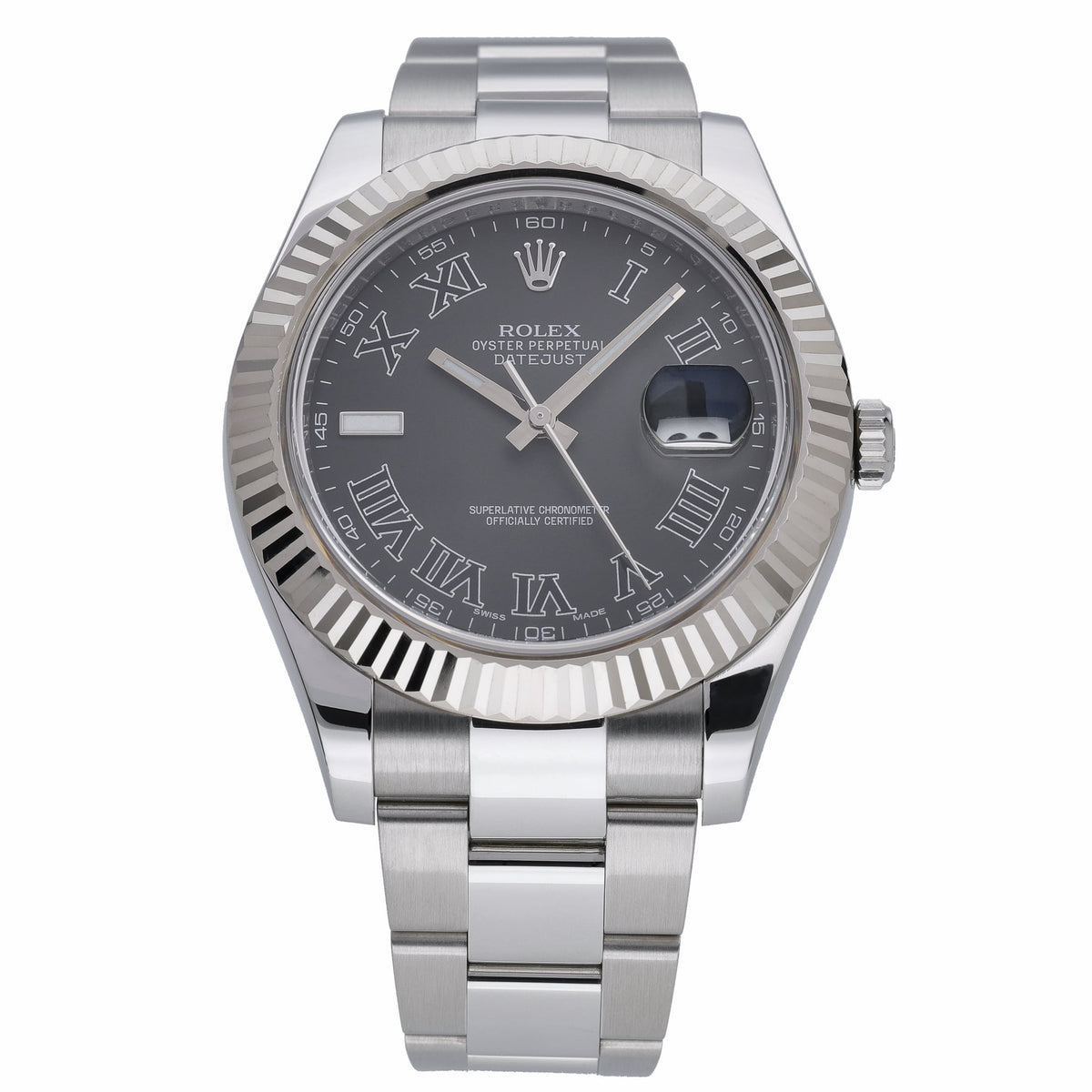 Rolex Datejust II 116334 with grey dial and steel & white gold case - product image 2