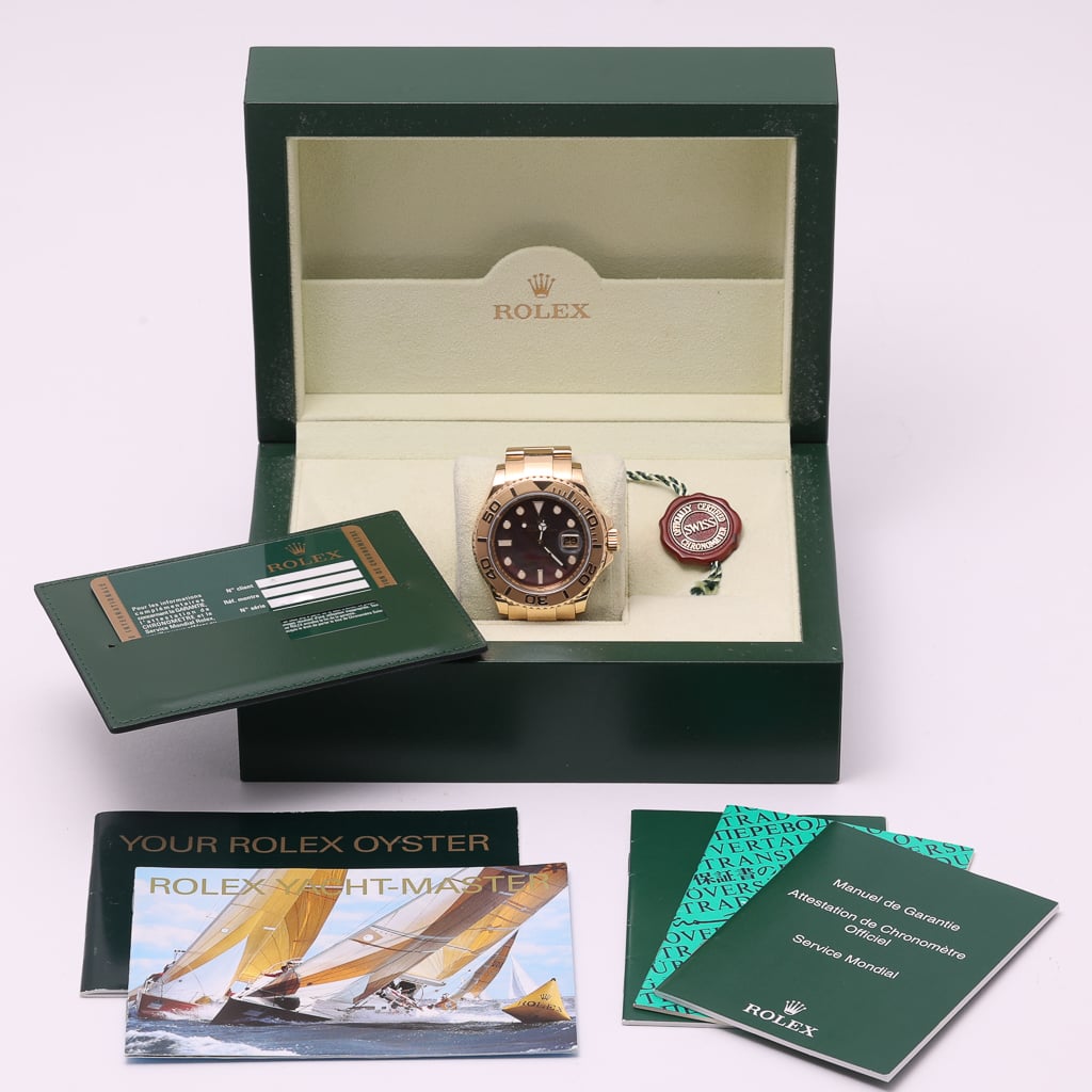 Rolex Yacht-Master 40 16628 with tahitian dial and 18ct yellow gold case