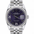 Rolex Datejust 36 126234 with aubergine set with diamonds dial and steel & white gold case