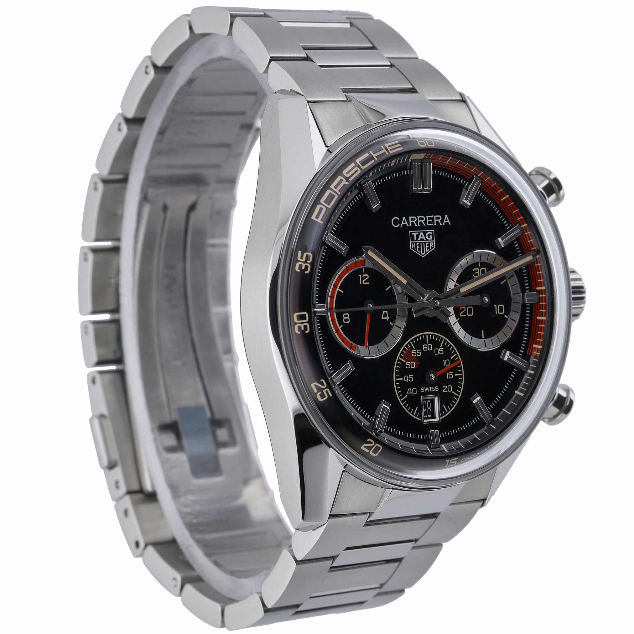 Tag Heuer Porsche Chronograph CBS2015 with black dial and steel case - product image 4