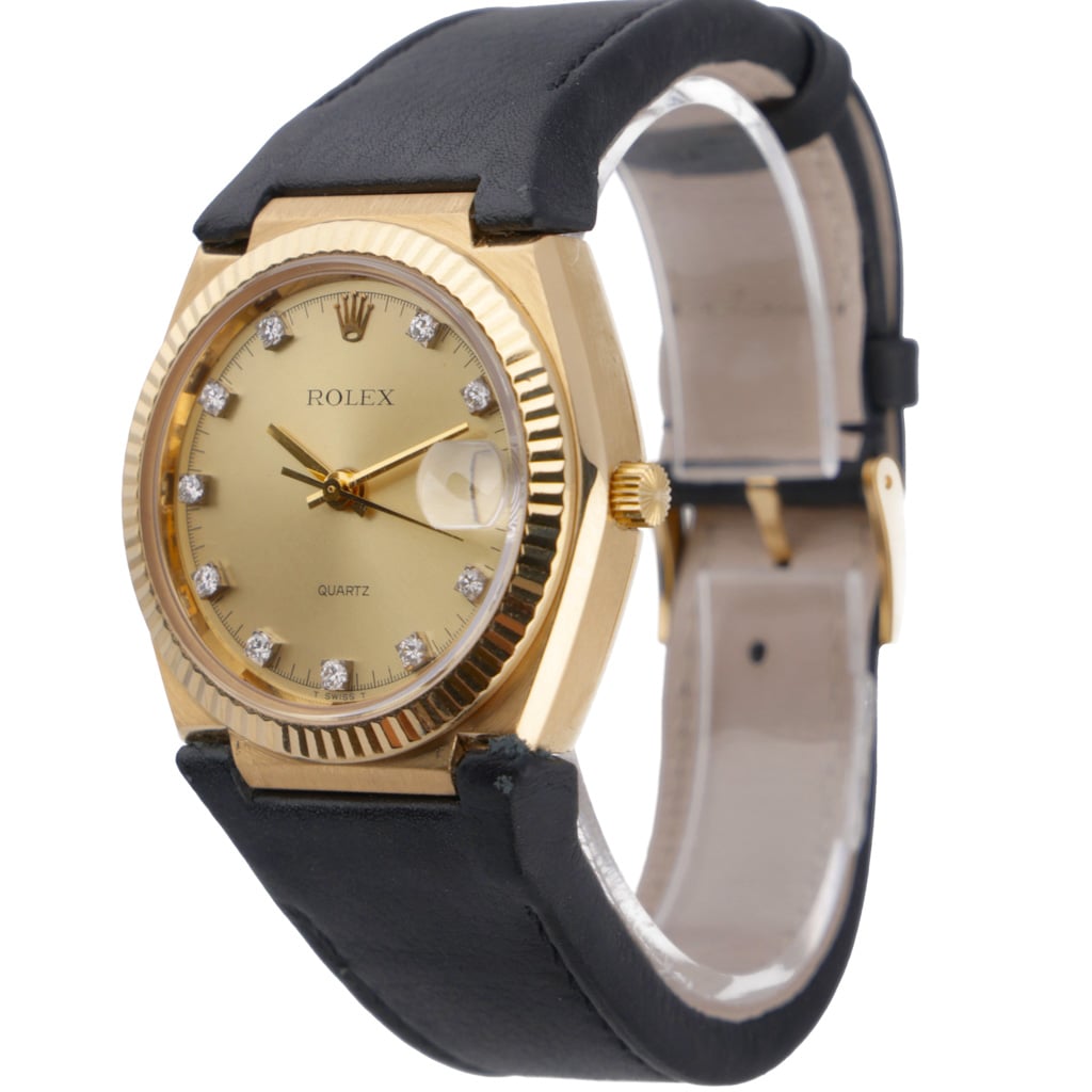 Rolex Quartz Texano 5100 with champagne dial and 18ct yellow gold case - product image 3