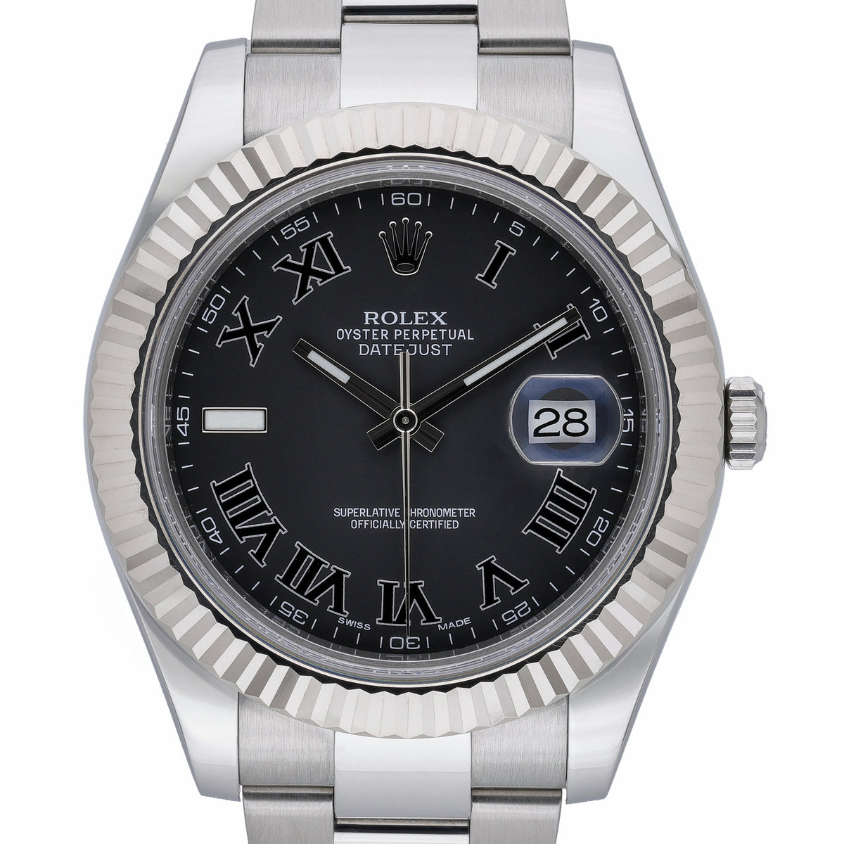 Rolex Datejust II 116334 with grey dial and steel & white gold case