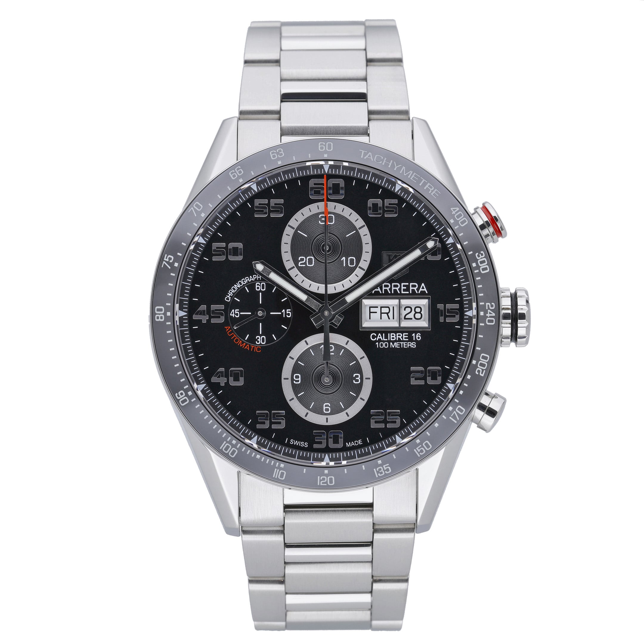 Tag Heuer Calibre 16 CV2A1R.BA0799 with black dial and steel case - product image 2
