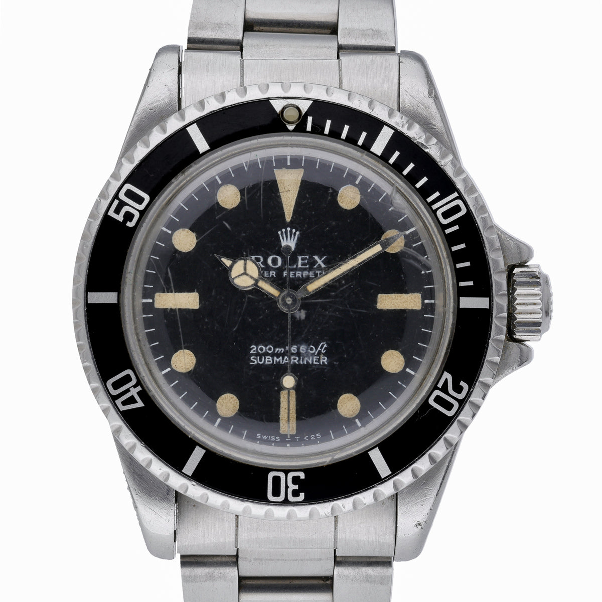 Rolex Submariner 5513 with black dial and steel case