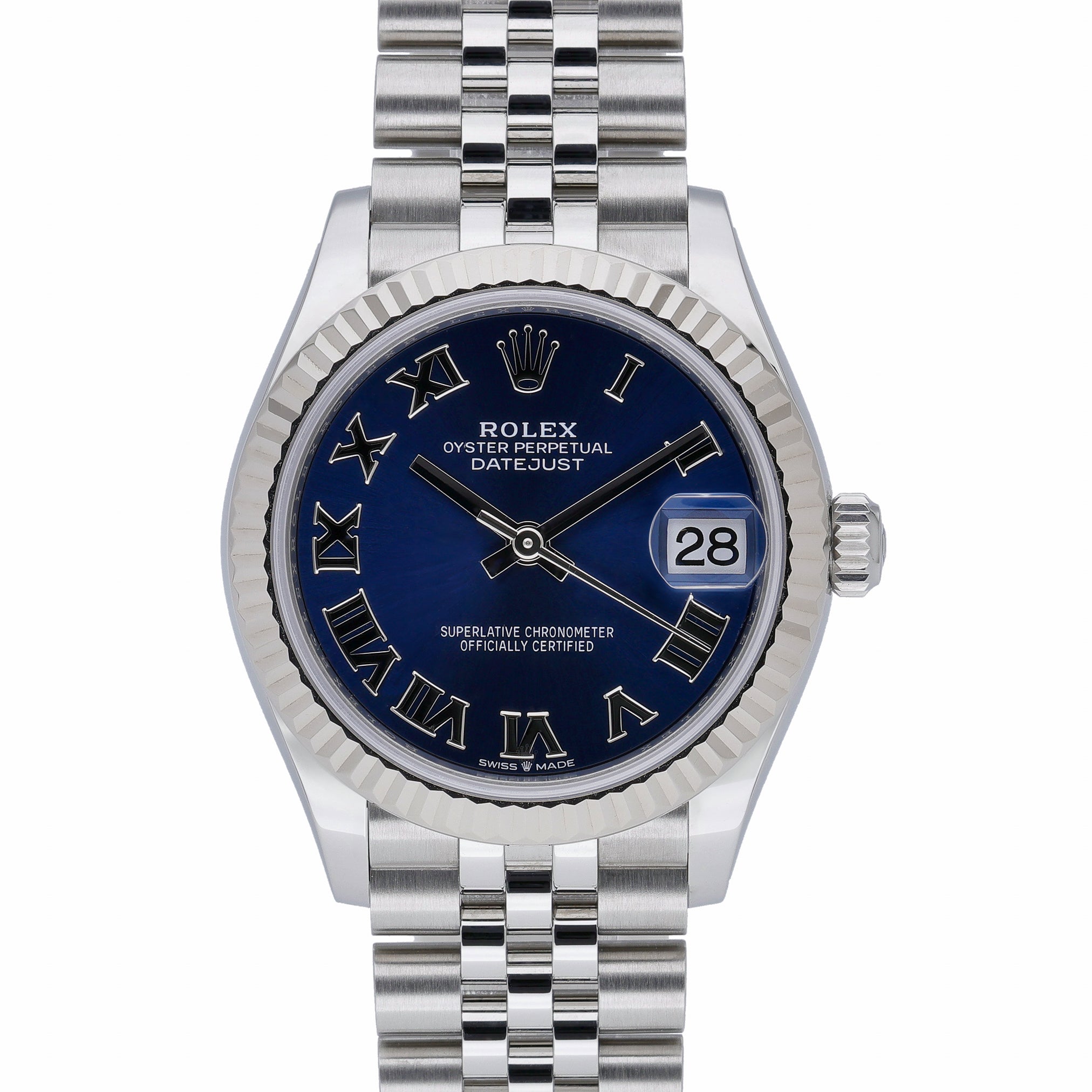 Rolex Datejust 31 278274 with blue roman dial and steel & white gold case
