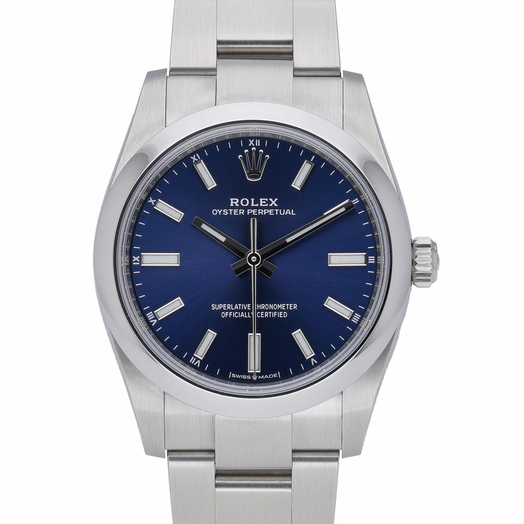 Rolex Rolex Oyster Perpetual 34 124200 with blue dial and oystersteel case