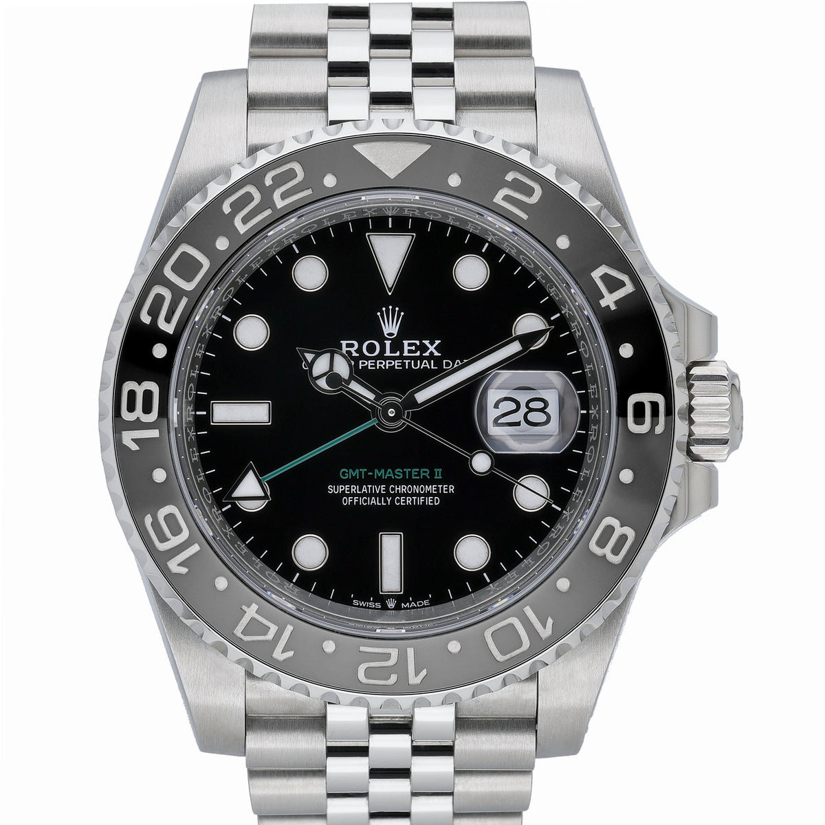 Rolex GMT-Master II 126710GRNR with black dial and oystersteel case