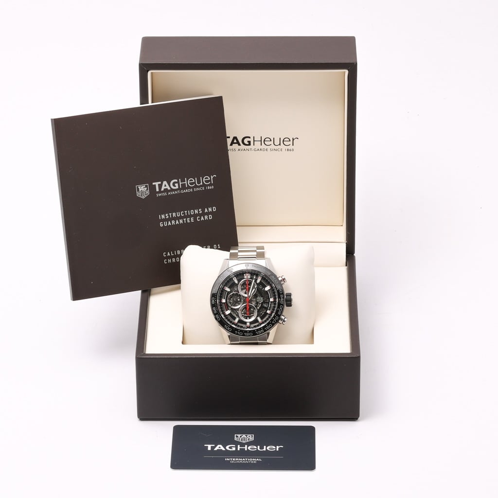 Tag Heuer Carrera Heuer 01 CAR2A1W with skeleton dial and steel case - product image 2