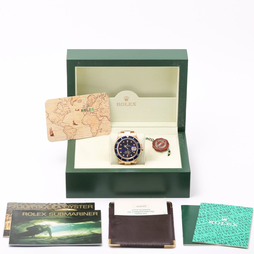 Rolex Submariner 16618LB with blue dial and 18ct yellow gold case - product image 2