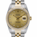 Rolex Datejust 16233 with champagne dial and steel & yellow gold case