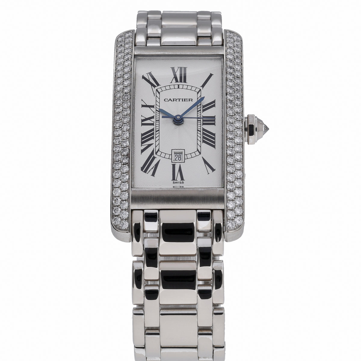 Cartier Tank Americaine 1726 with silver dial and 18ct white gold case - product image 2