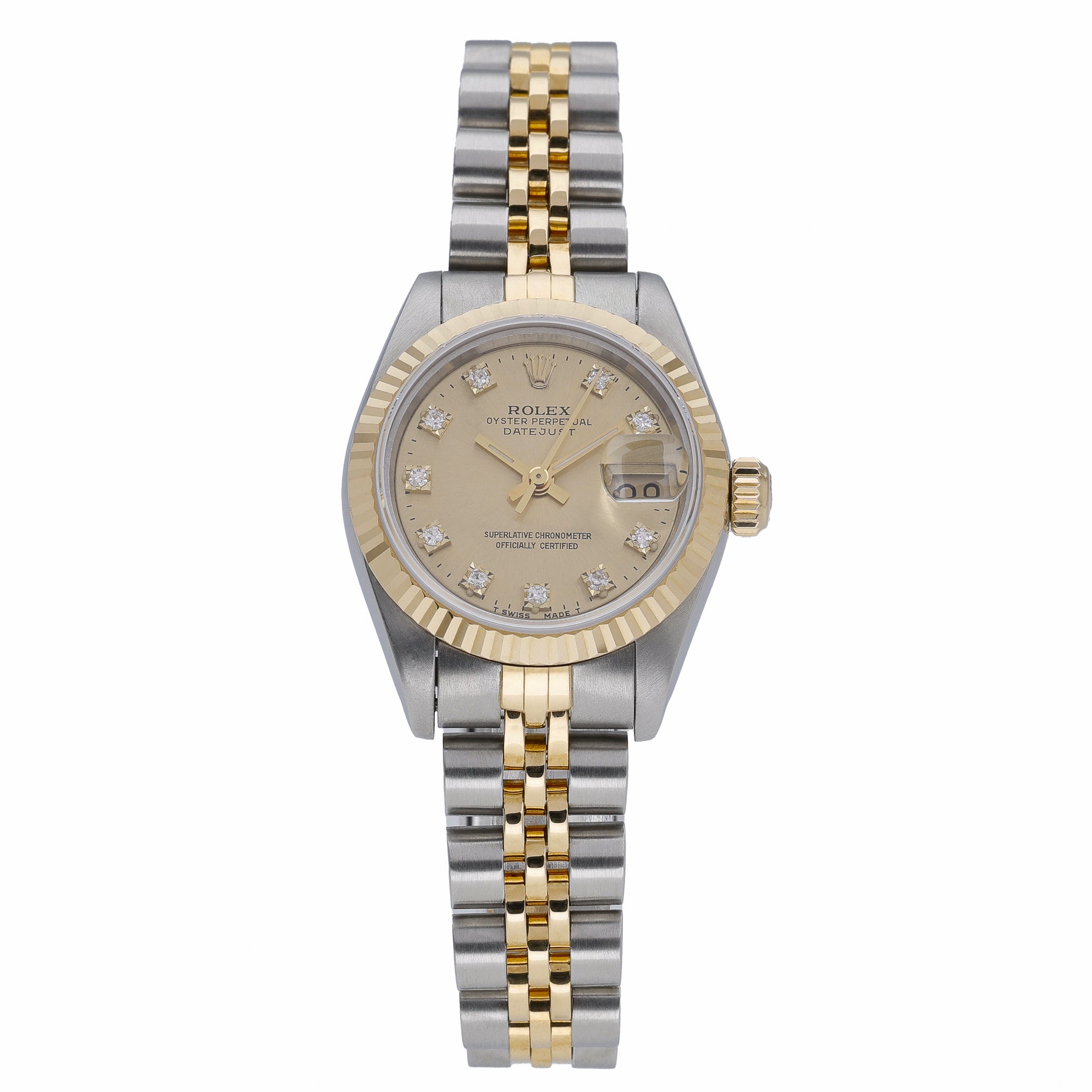 Rolex Datejust 26 69173 with champagne dial and steel & yellow gold case - product image 2
