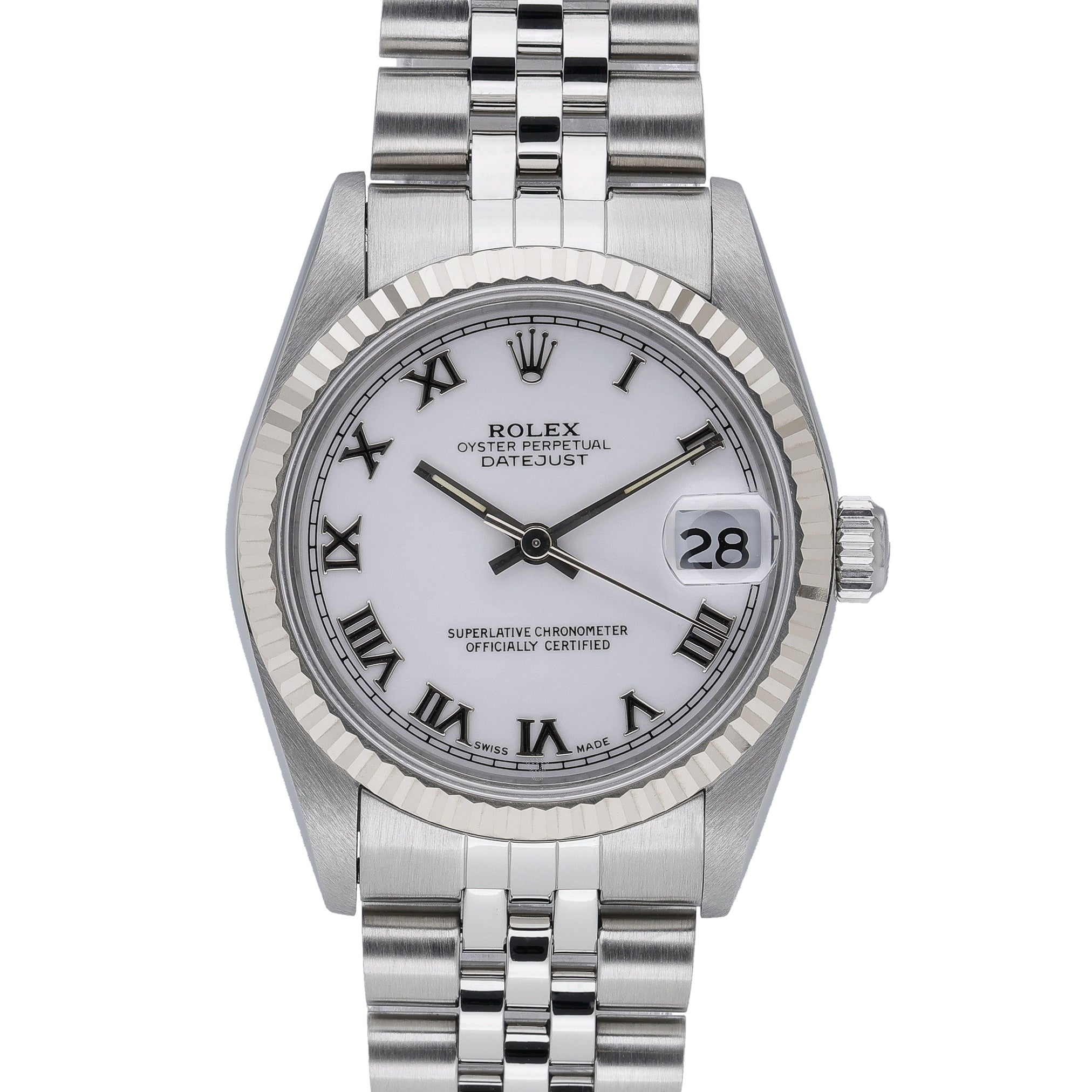 Rolex Datejust 68274 with white dial and steel & white gold case