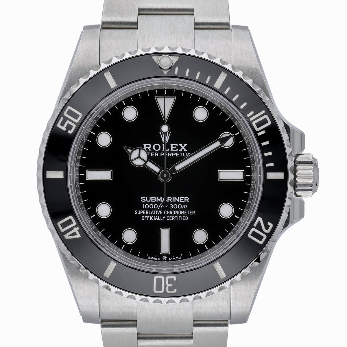 Rolex Submariner 124060 with black dial and oystersteel case