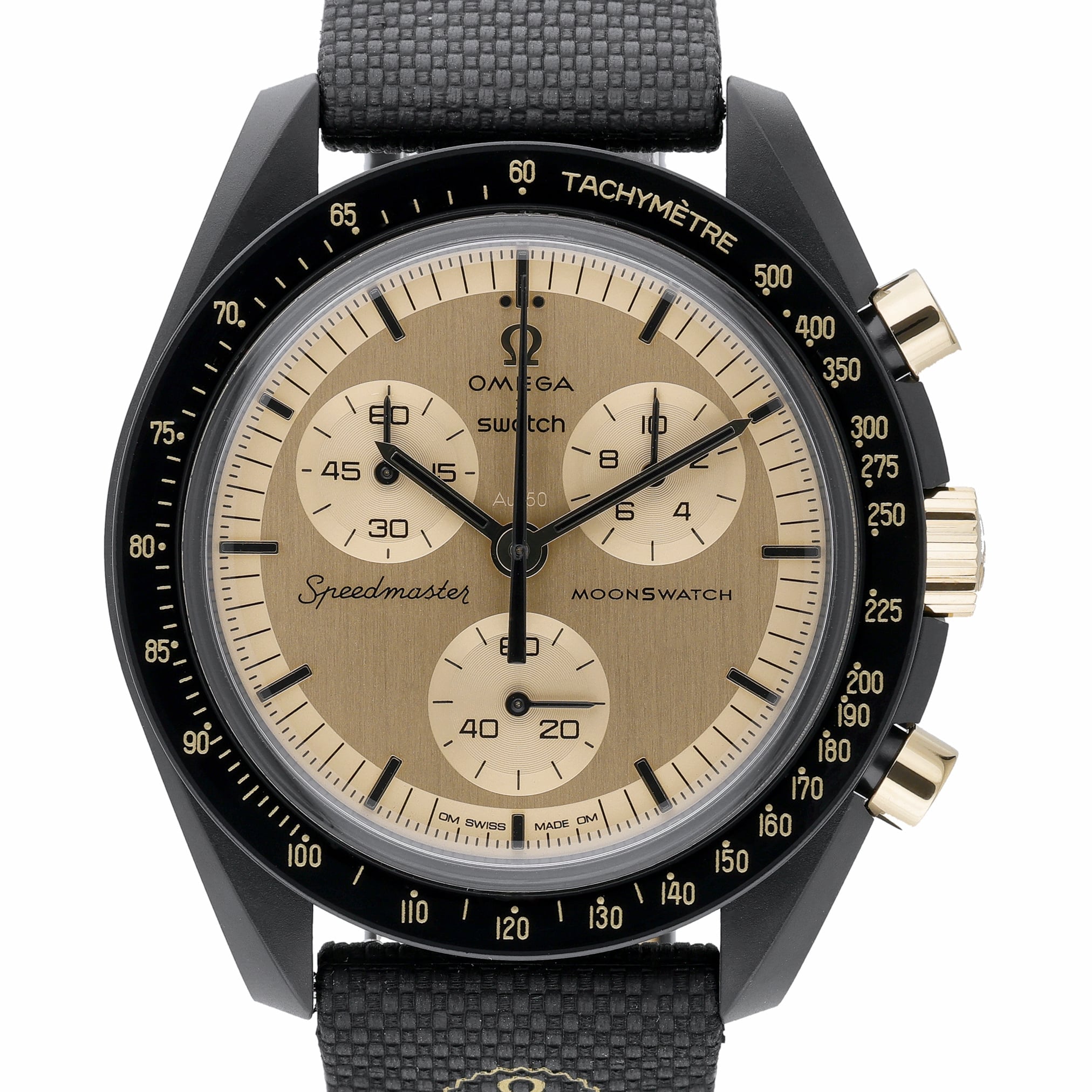 Swatch SSX01B700 with gold dial and ceramic case