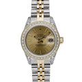 Rolex Datejust 69173 with champagne dial and steel & yellow gold case