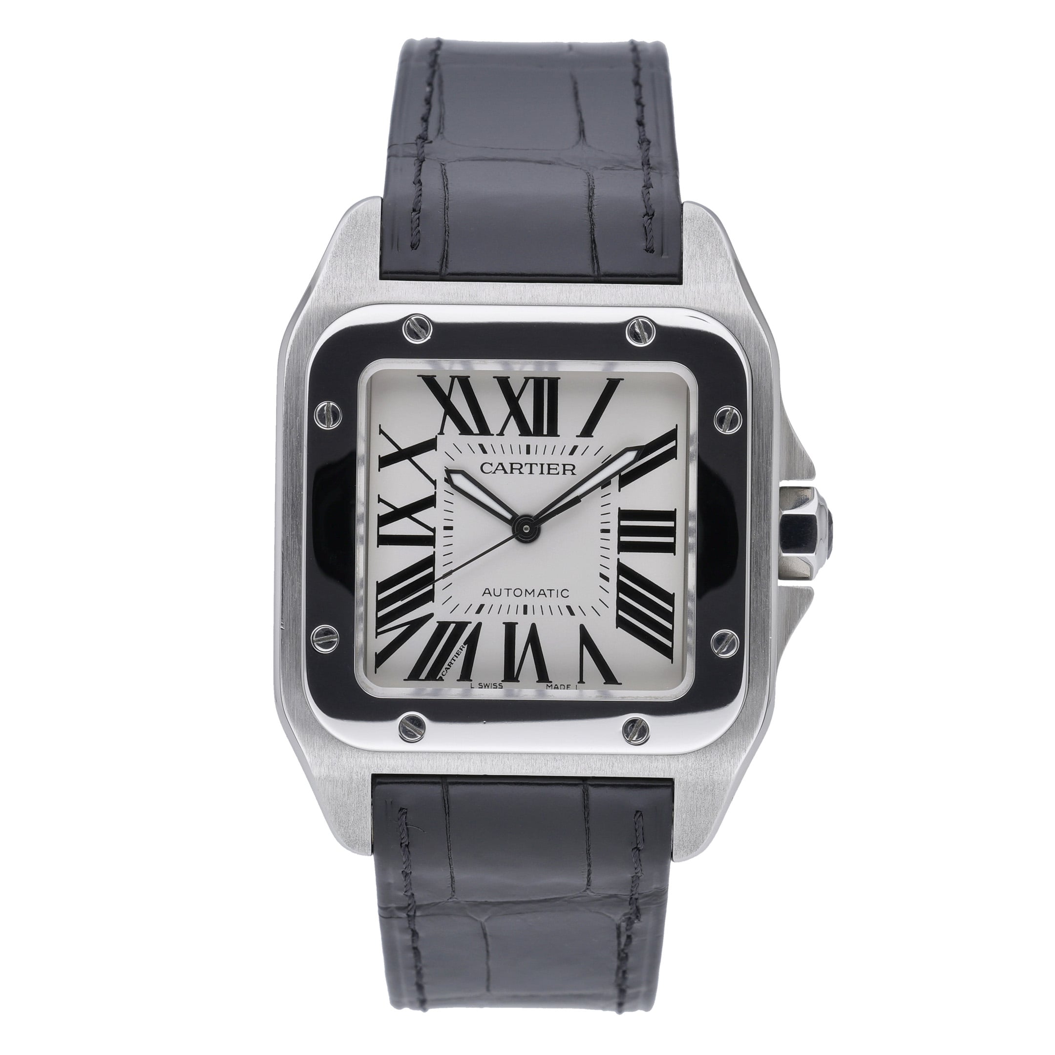 Cartier Santos 100 2656 with white dial and steel case - product image 2