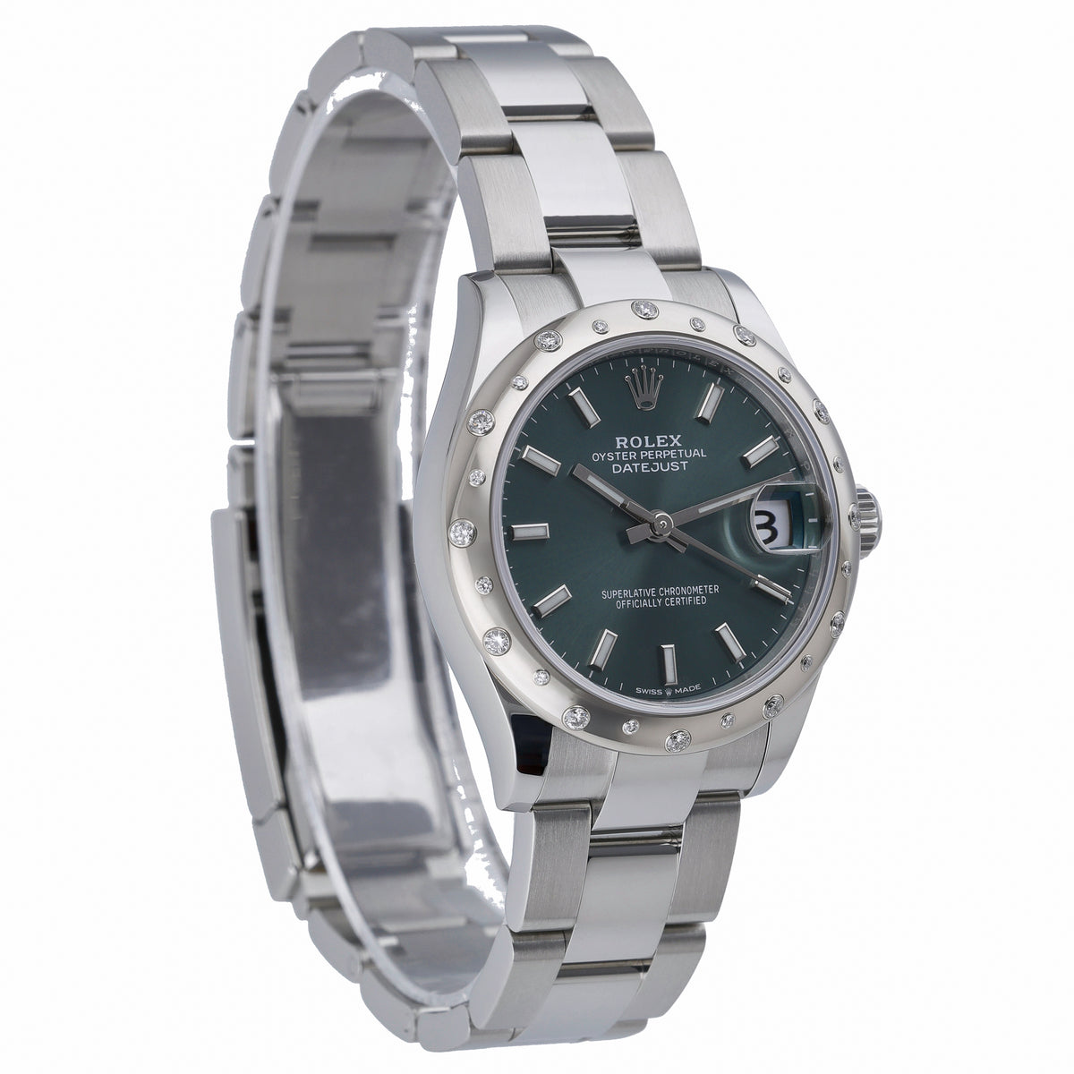 Rolex Datejust 278344RBR with green dial and oystersteel and white gold case - product image 4