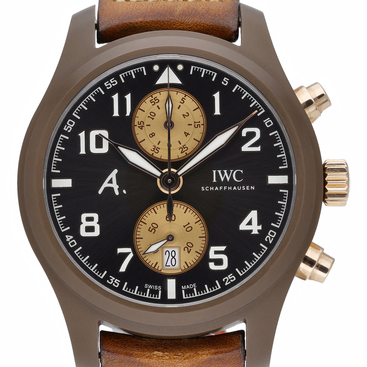 IWC Pilot Chronograph IW388006 with brown dial and ceramic case